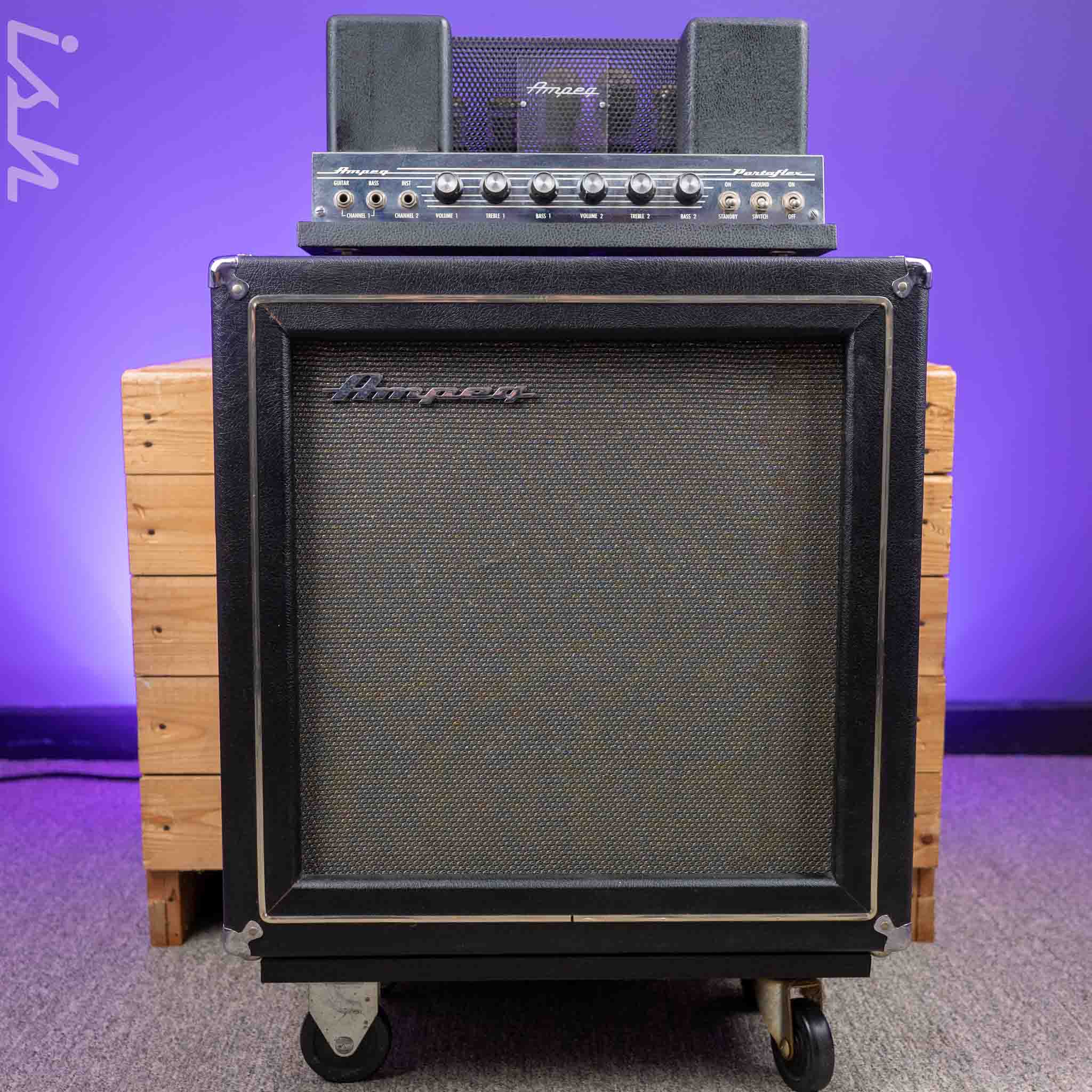 1967 Ampeg B-15N Black Smooth Tolex 1 Owner w/ Warranty Card