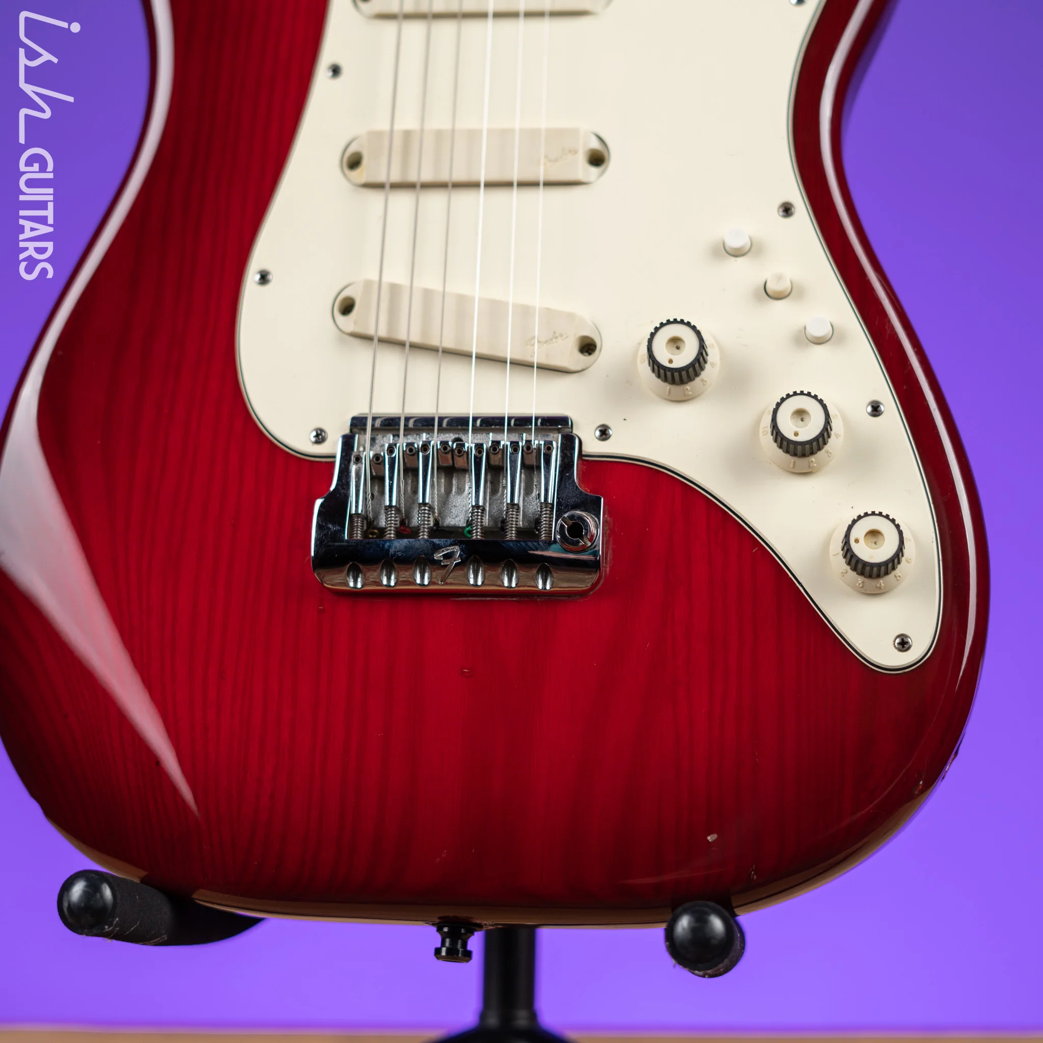 1983-1984 Fender Elite Stratocaster Red Scalloped Fretboard Wild Cherry - Image 4