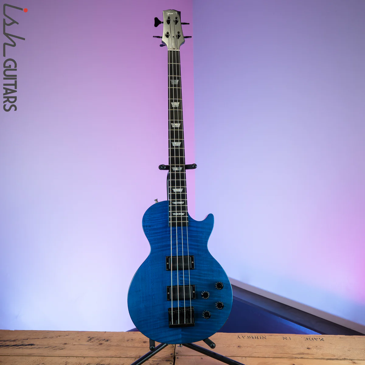 1991 Gibson LPB Les Paul Bass Blue - Image 2