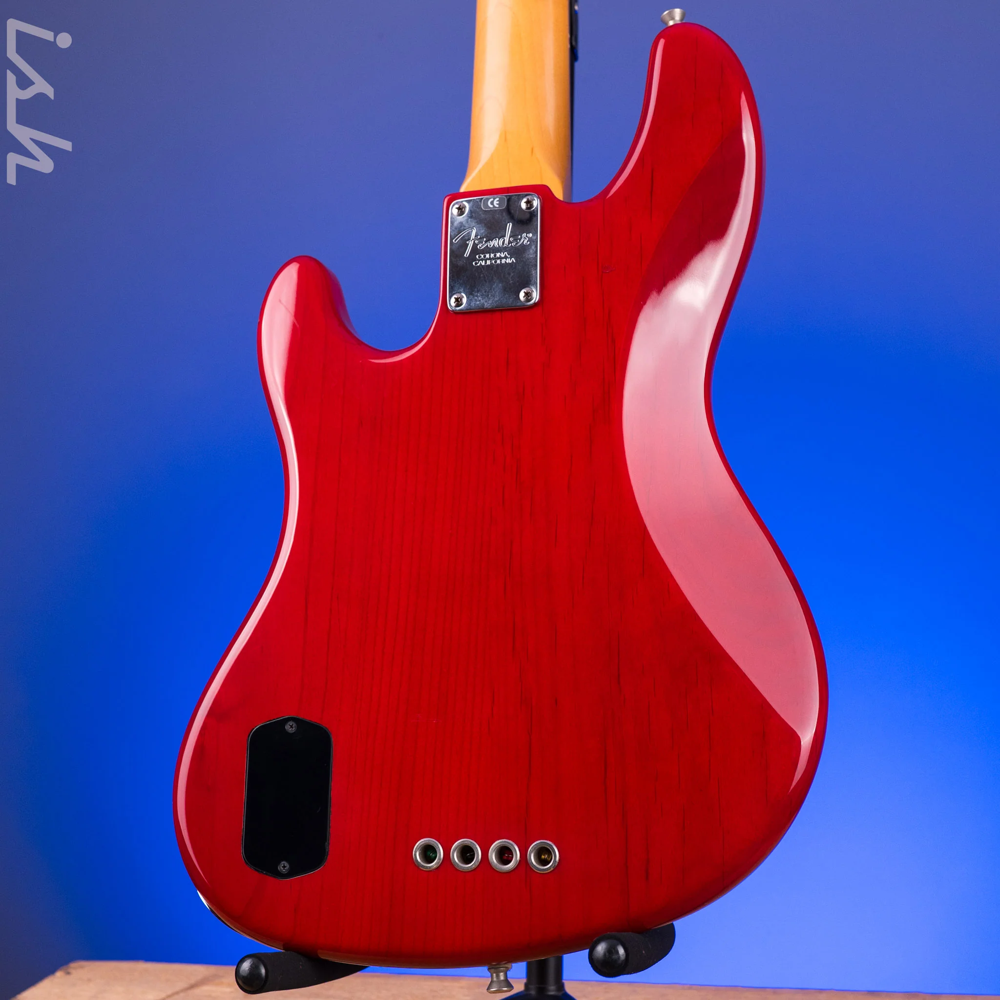 1999 Fender American Deluxe Jazz Bass Fretless 4-String Transparent Crimson Red - Image 14