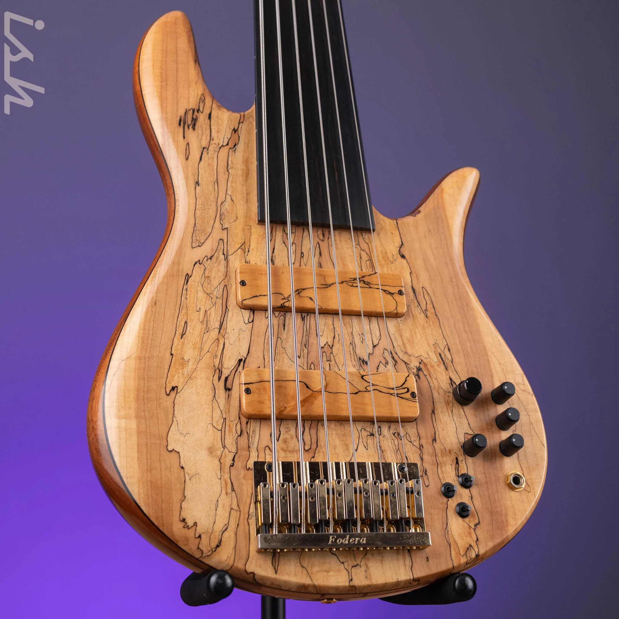 2008 Fodera Monarch Custom 6 String Fretless Bass Spalted Maple