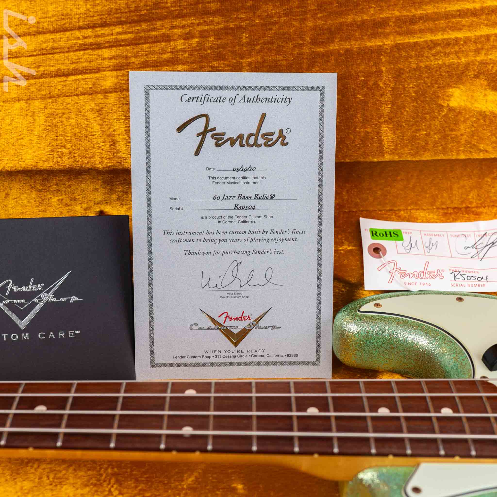 2010 Fender Custom Shop 1960 Jazz Bass Relic Seafoam Green Sparkle Gold Hardware - Image 16