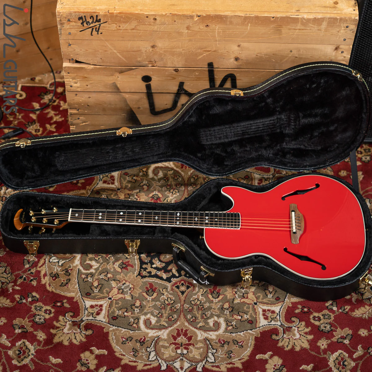 2012 Ovation YM68 Yngwie Malmsteen Signature Acoustic-Electric Guitar Rosa Corsa Red - Image 13
