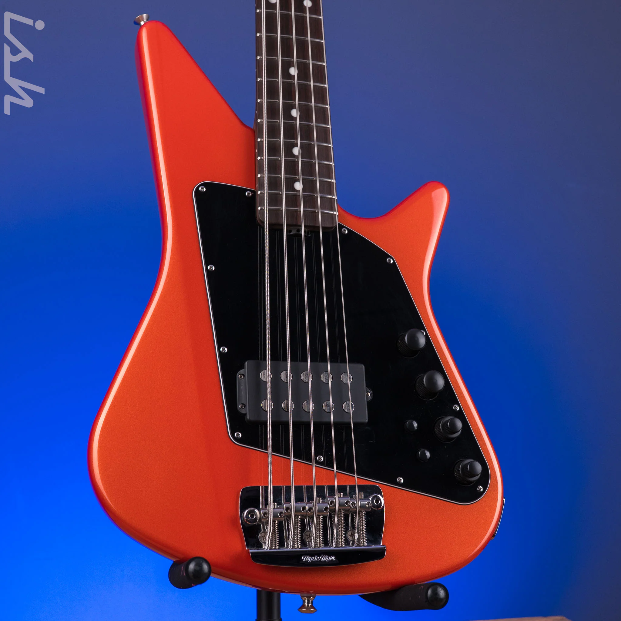 2014 Ernie Ball Music Man Big Al 5 H Tangerine Pearl *Solid Rosewood Neck*