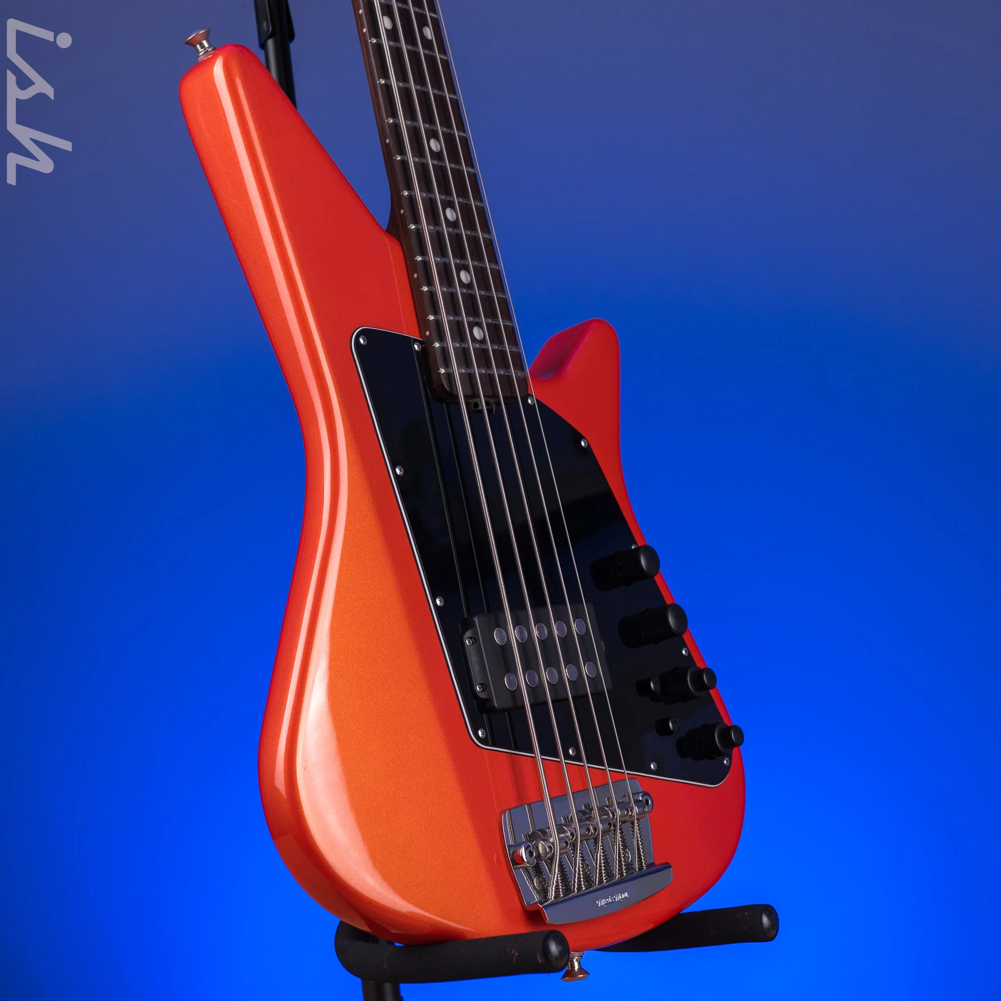 2014 Ernie Ball Music Man Big Al 5 H Tangerine Pearl *Solid Rosewood Neck* - Image 3
