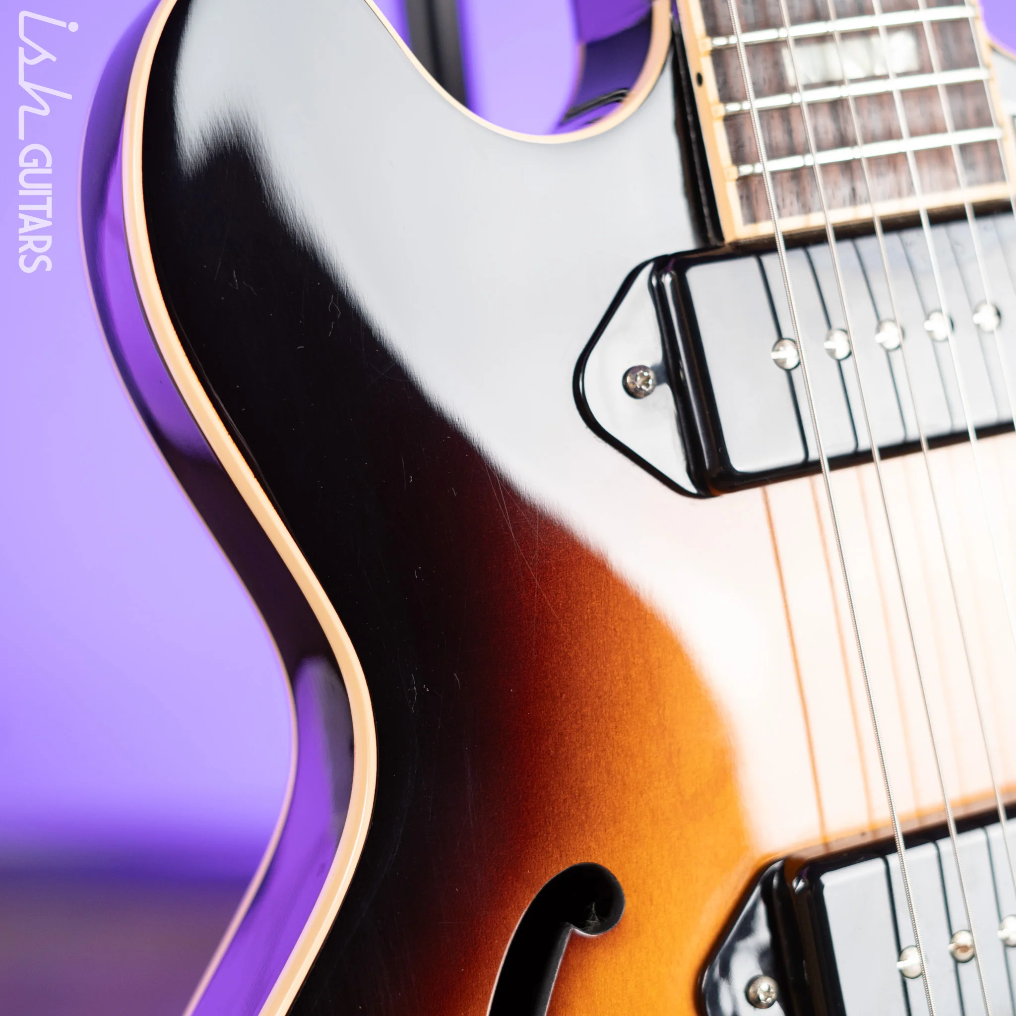 2014 Gibson Memphis ES-390 P90 Dark Sunburst - Image 5