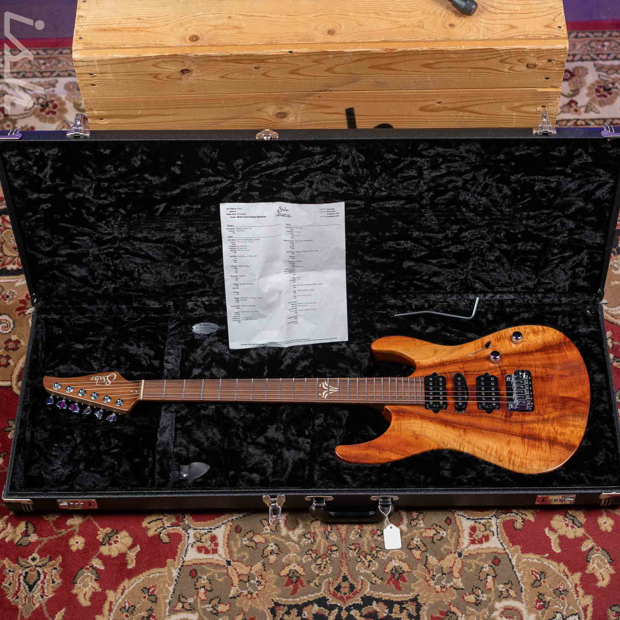 2015 Suhr Modern Carve Top Natural Curl Koa - Image 16