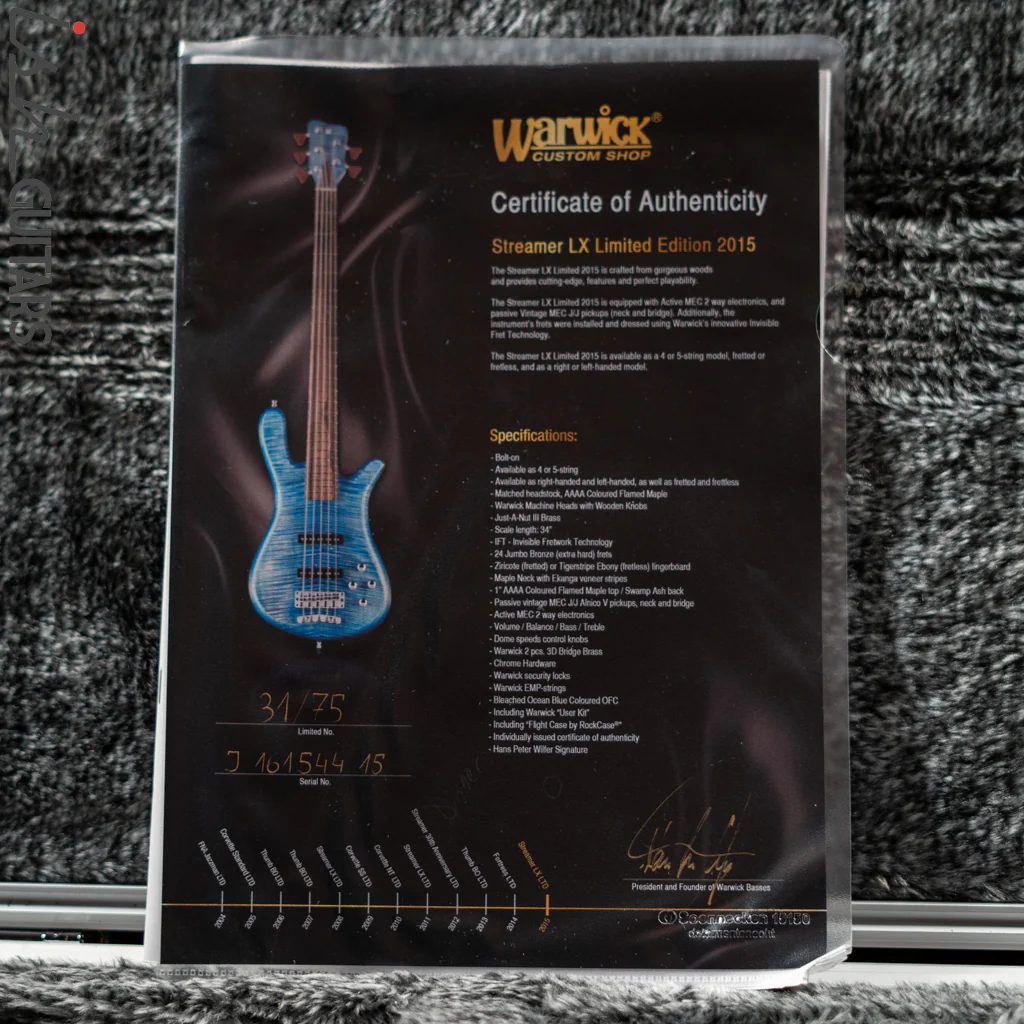 2015 Warwick Streamer LX Limited Edition Bleached Ocean Blue - Image 15