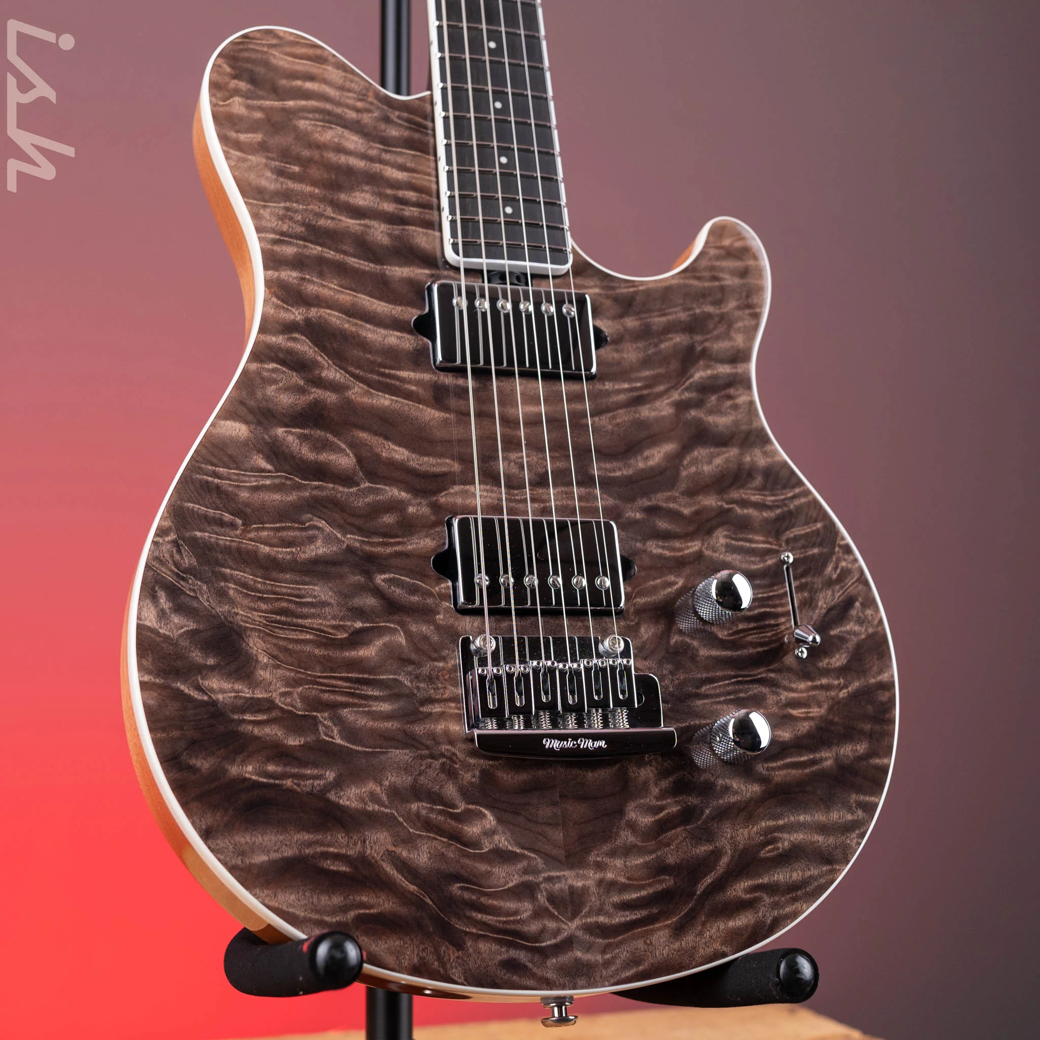 2017 Ernie Ball Music Man Axis Super Sport HH Tremolo BFR Transparent Black