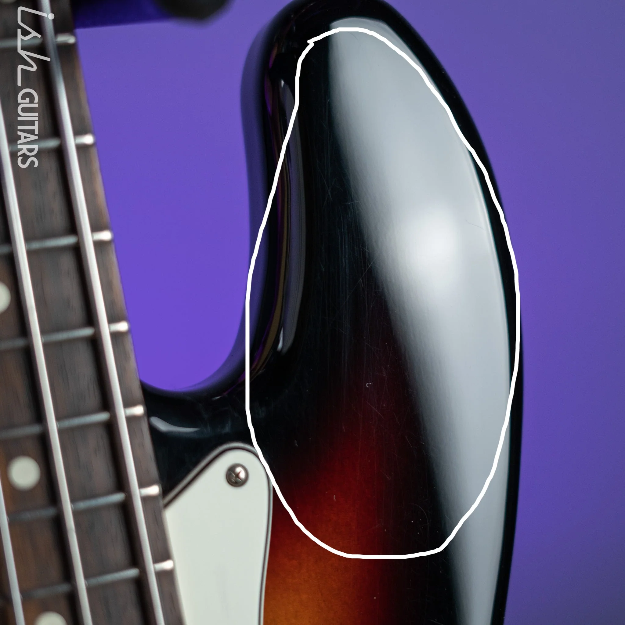 2017 Fender Lefty Player Jazz Bass Sunburst - Image 9