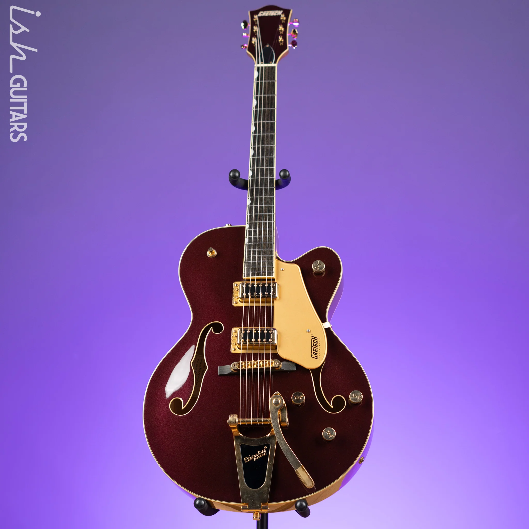 2018 Gretsch G420TG Electromatic 135th Anniversary LTD - Two Tone Dark Cherry Metallic on Casino Gold - Image 2