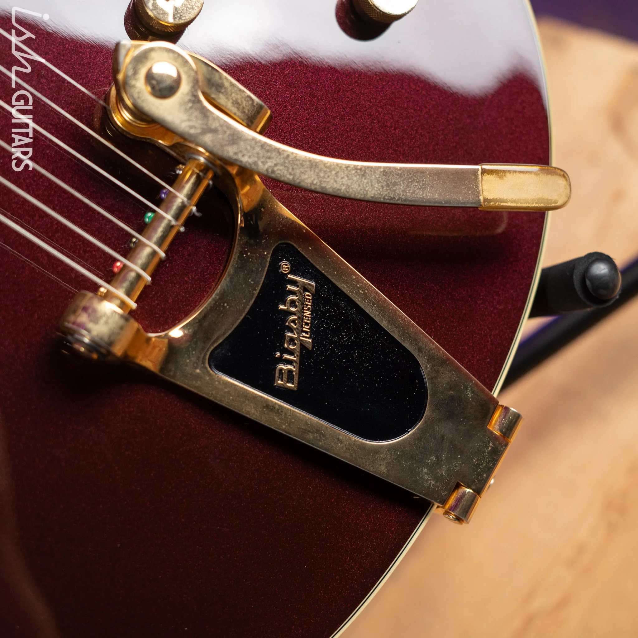 2018 Gretsch G420TG Electromatic 135th Anniversary LTD - Two Tone Dark Cherry Metallic on Casino Gold - Image 7