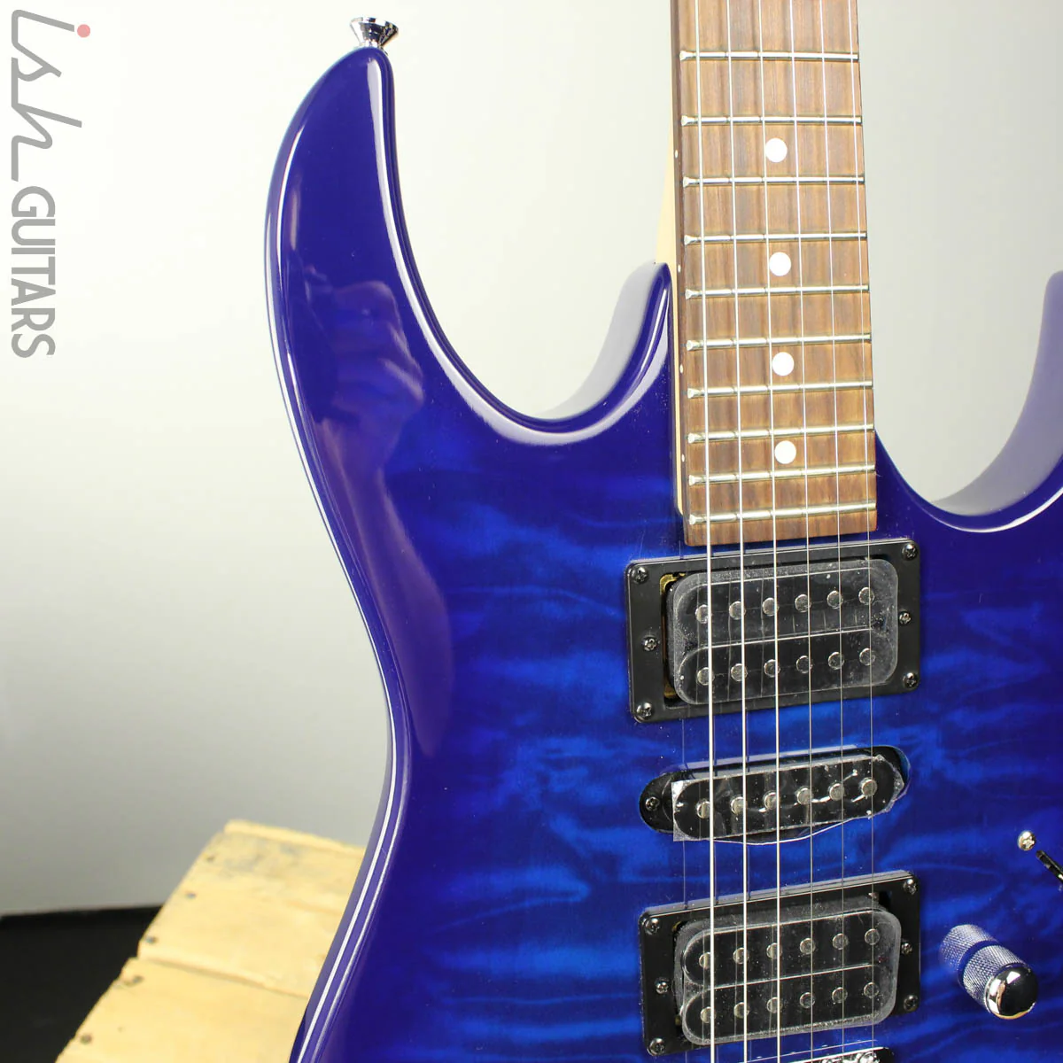 2018 Ibanez Gio GRX70QA Transparent Blue Burst - Image 3