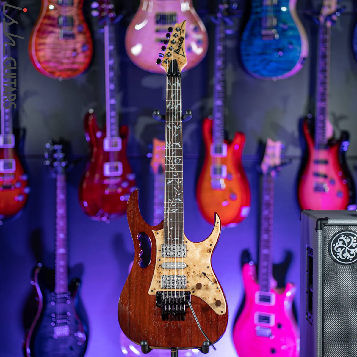 2018 Ibanez JEM77WDP Steve Vai Signature “Woody” Charcoal Brown Low Gloss - Image 3