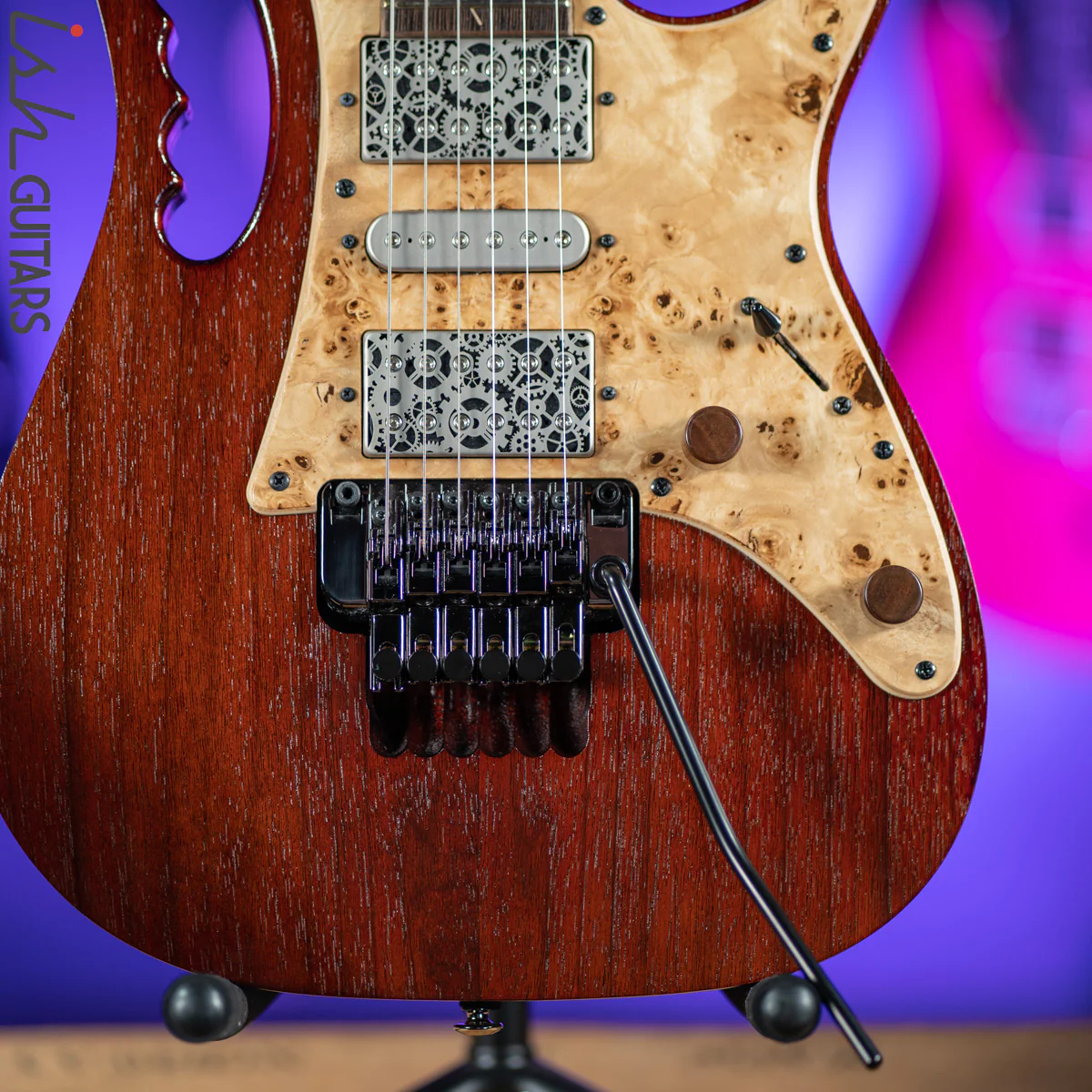 2018 Ibanez JEM77WDP Steve Vai Signature “Woody” Charcoal Brown Low Gloss - Image 5