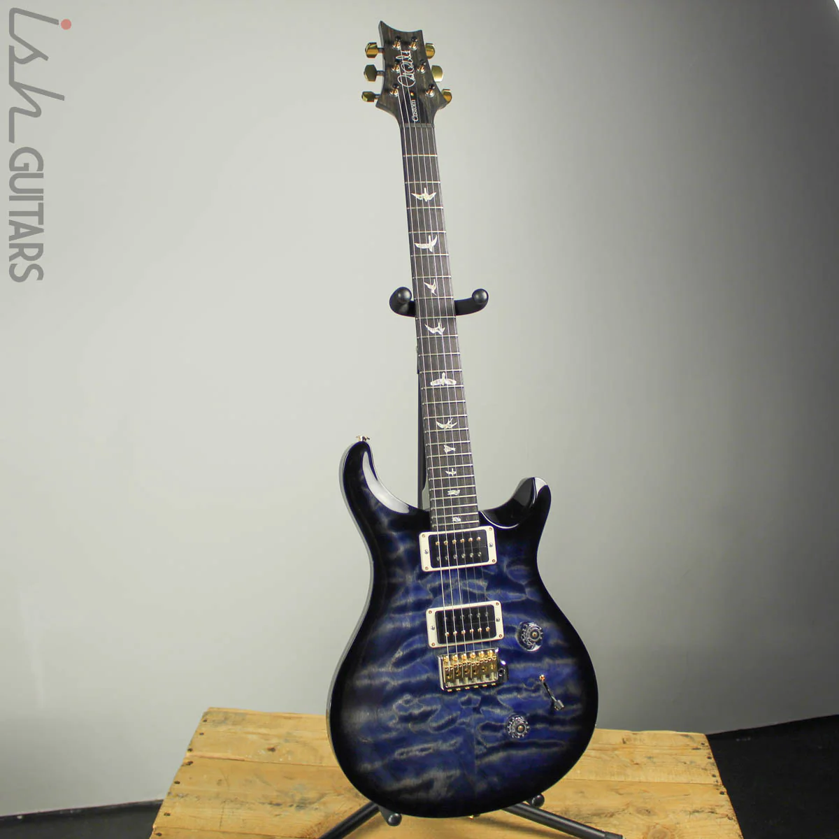 2018 Paul Reed Smith Custom 24 Quilted Maple 10 Top River Blue Smokewrap Burst - Image 2