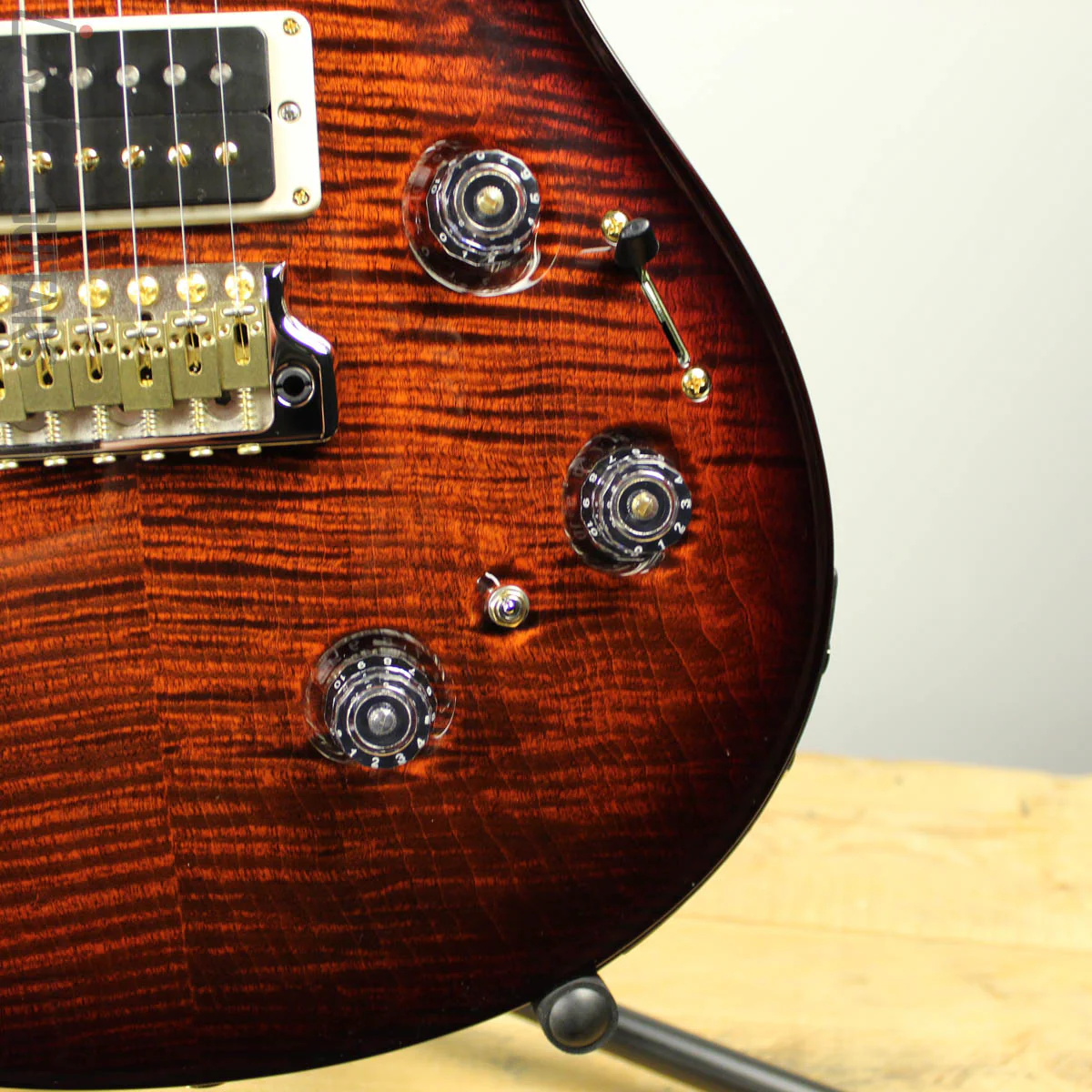 2018 PRS Paul Reed Smith Custom 24 Piezo 10 Top Dark Cherry Wrap Burst Custom Color - Image 5