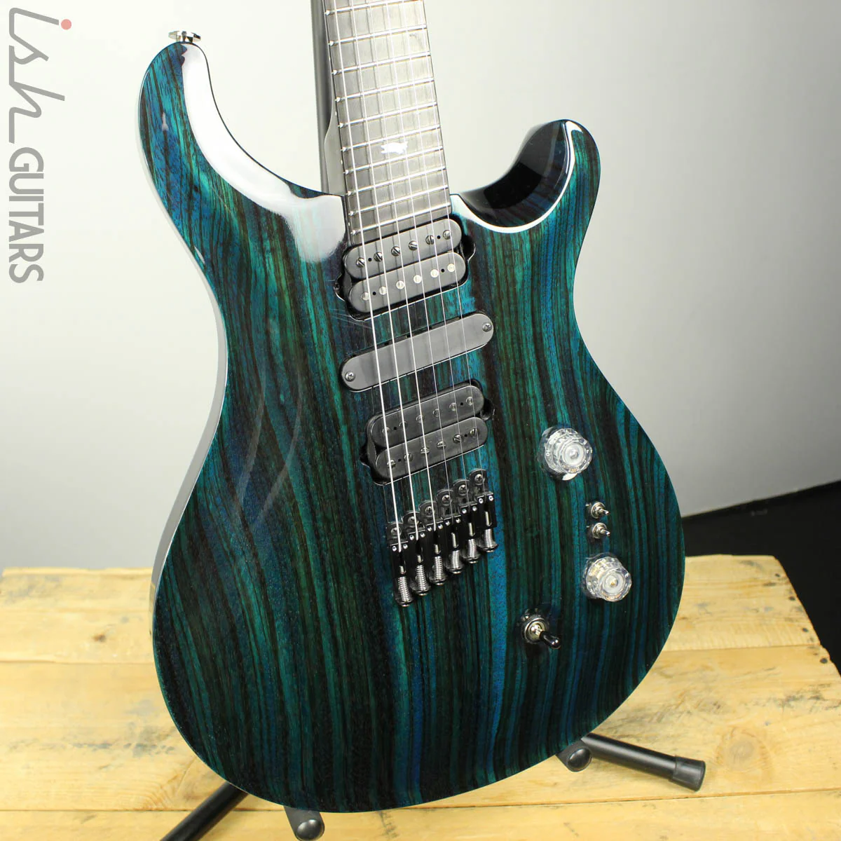 2018 PRS Paul Reed Smith Private Stock Custom 24 Multi Scale Zebrawood Dark Blue Glow Smoked Burst