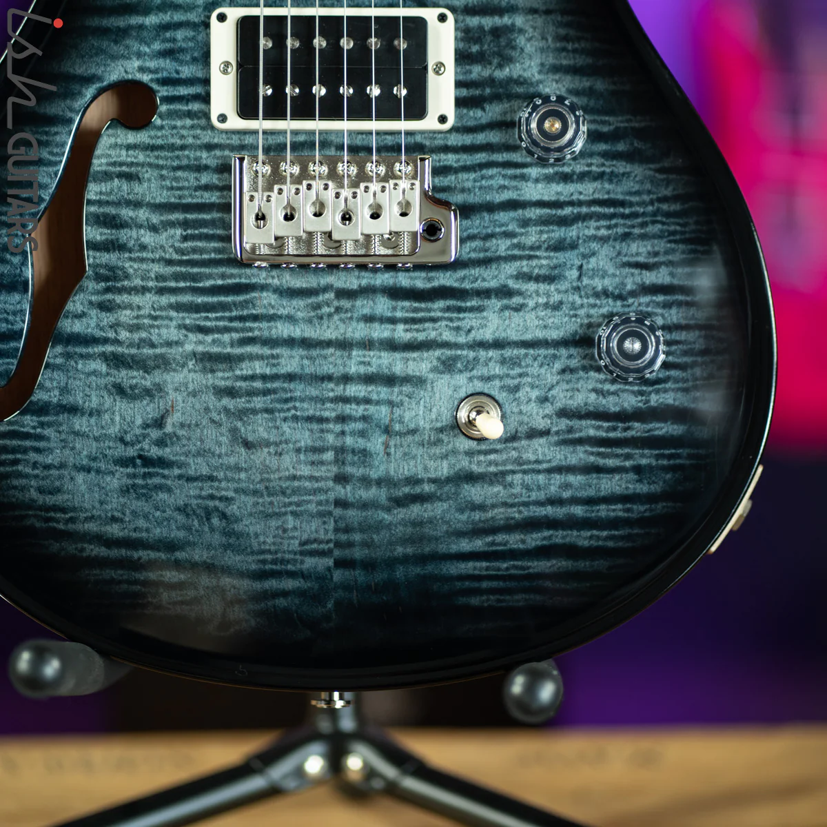 PRS CE 24 Semi-Hollow Custom Color Faded Whale Blue Wrap Burst - Image 4