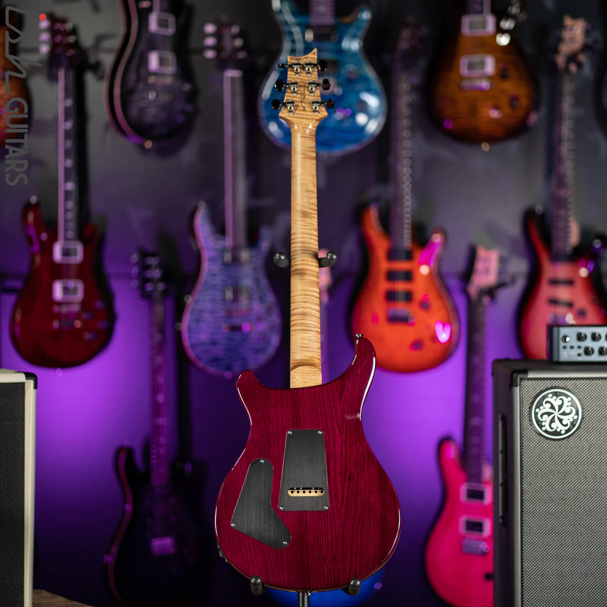 PRS Custom 24 Wood Library Aquabluex Purple Burst One Piece 10 Top Quilt - Image 7