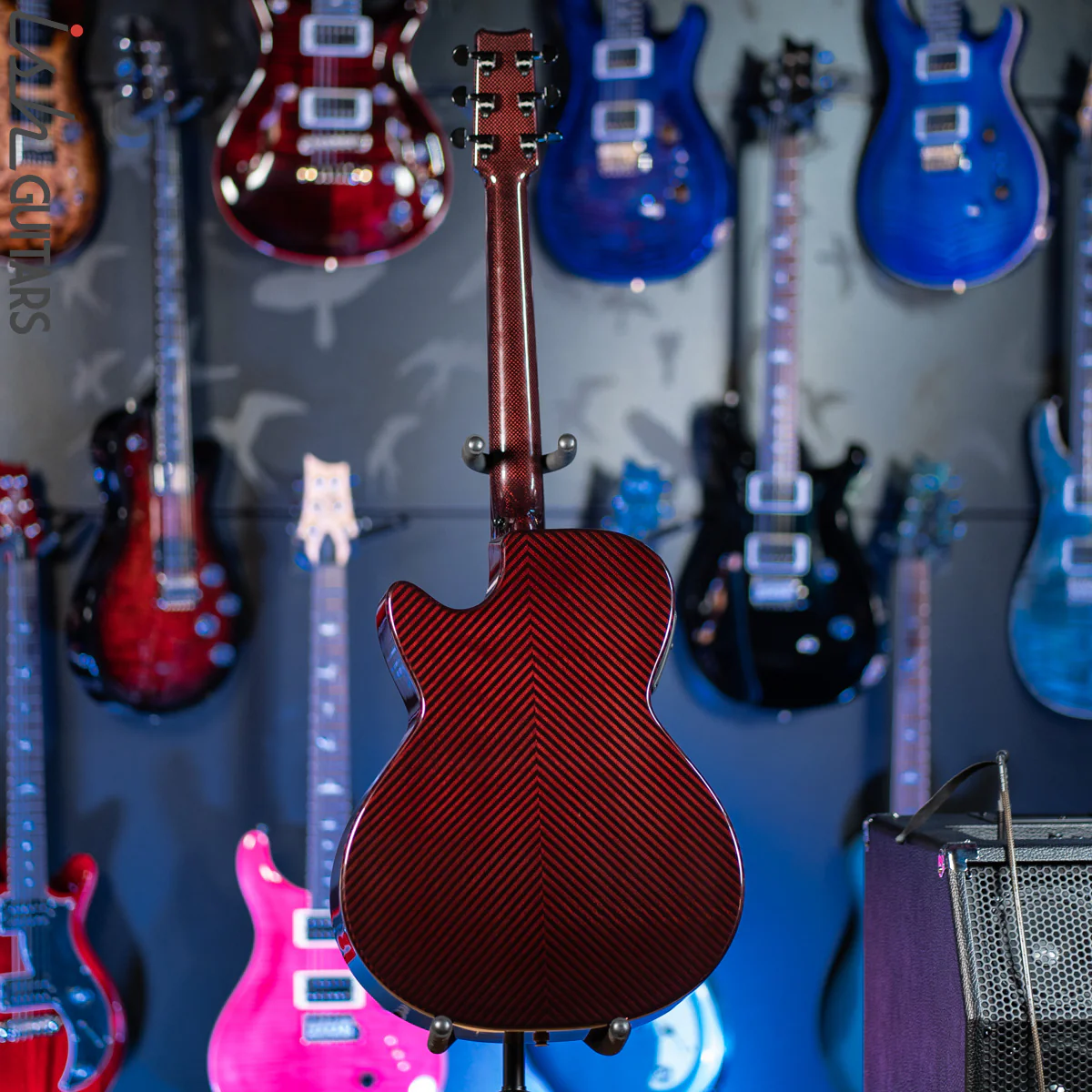 2021 RainSong BI-WS1000N2C Black Ice Acoustic Guitar Ish Exclusive Cranberry Red - Image 8