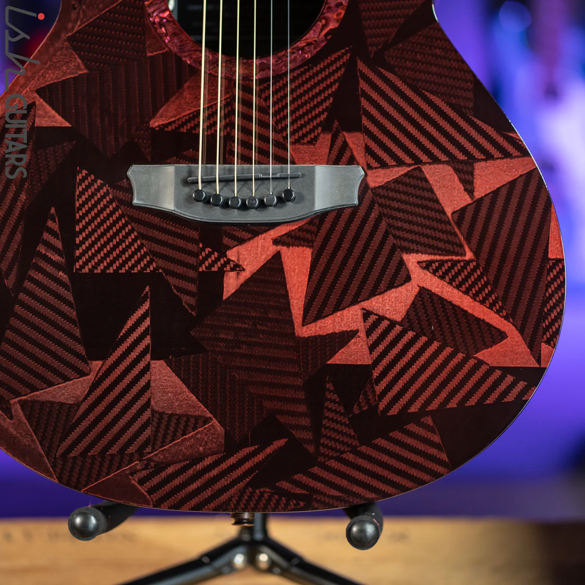 2021 RainSong BI-WS1000N2C Black Ice Acoustic Guitar Ish Exclusive Cranberry Red - Image 4
