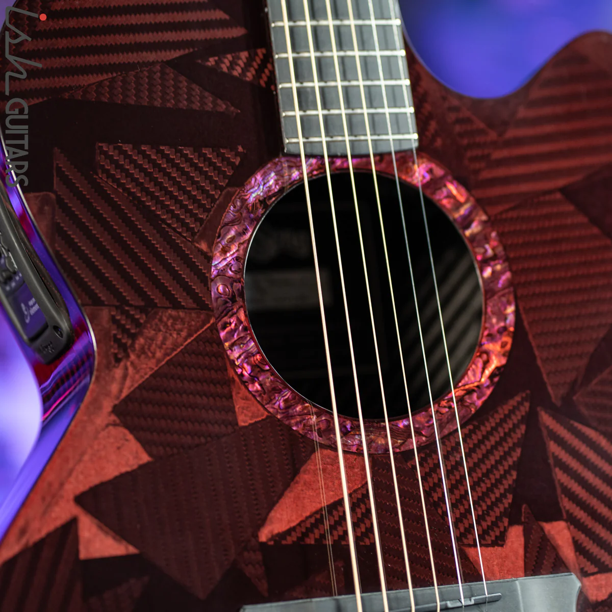 2021 RainSong BI-WS1000N2C Black Ice Acoustic Guitar Ish Exclusive Cranberry Red - Image 5