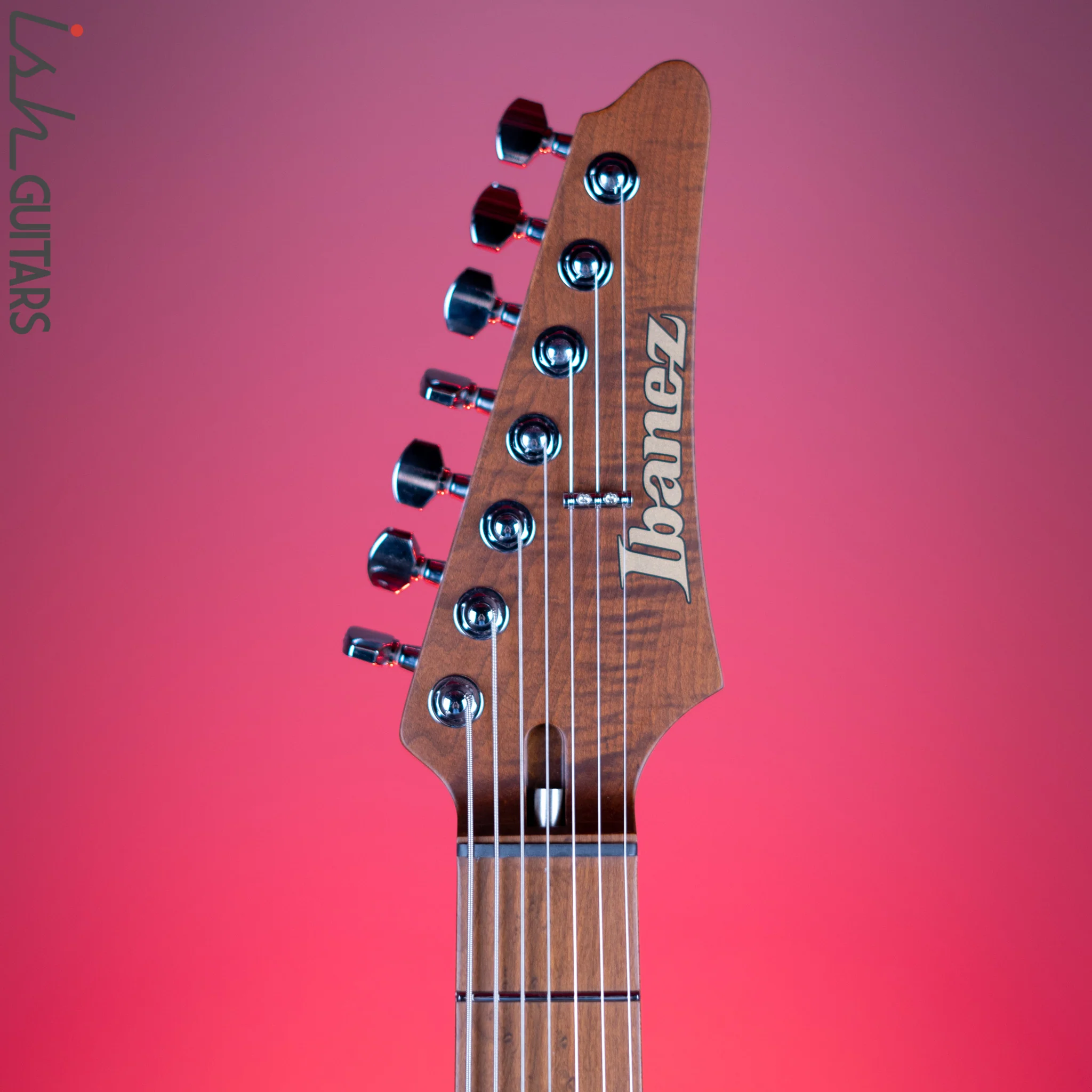 Ibanez Prestige MM7 Martin Miller Signature 7-String Guitar Transparent Aqua Blue - Image 5