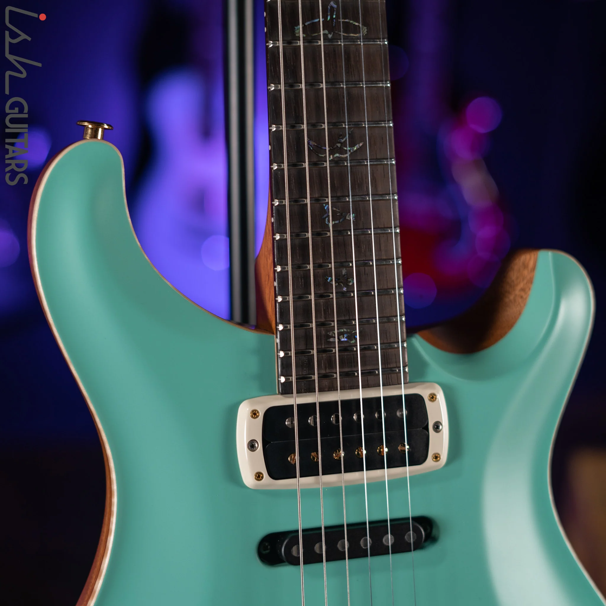 2022 PRS Wood Library Modern Eagle V Opaque Seafoam Green Satin Brazilian Rosewood - Image 3