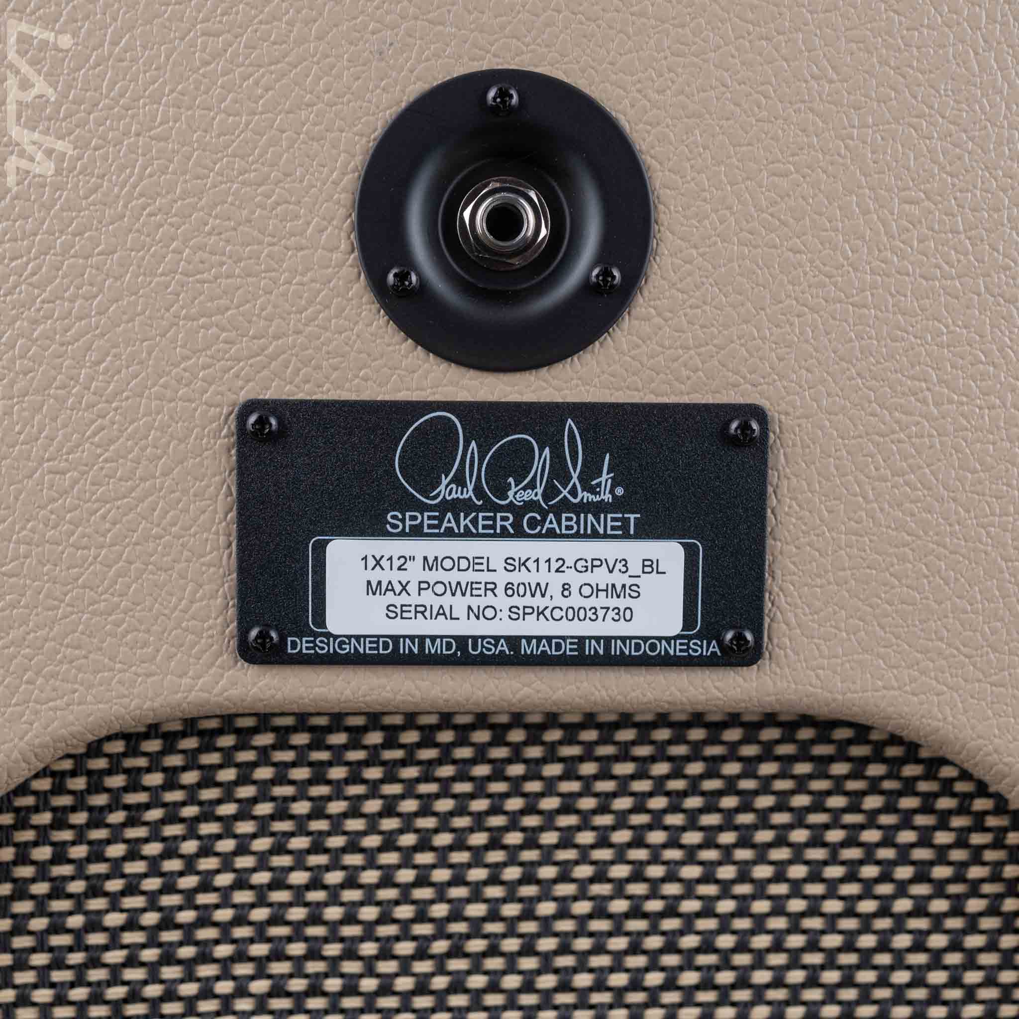 2024 PRS DGT 1x12" Speaker Cabinet David Grissom Signature Blonde Tolex - Image 3