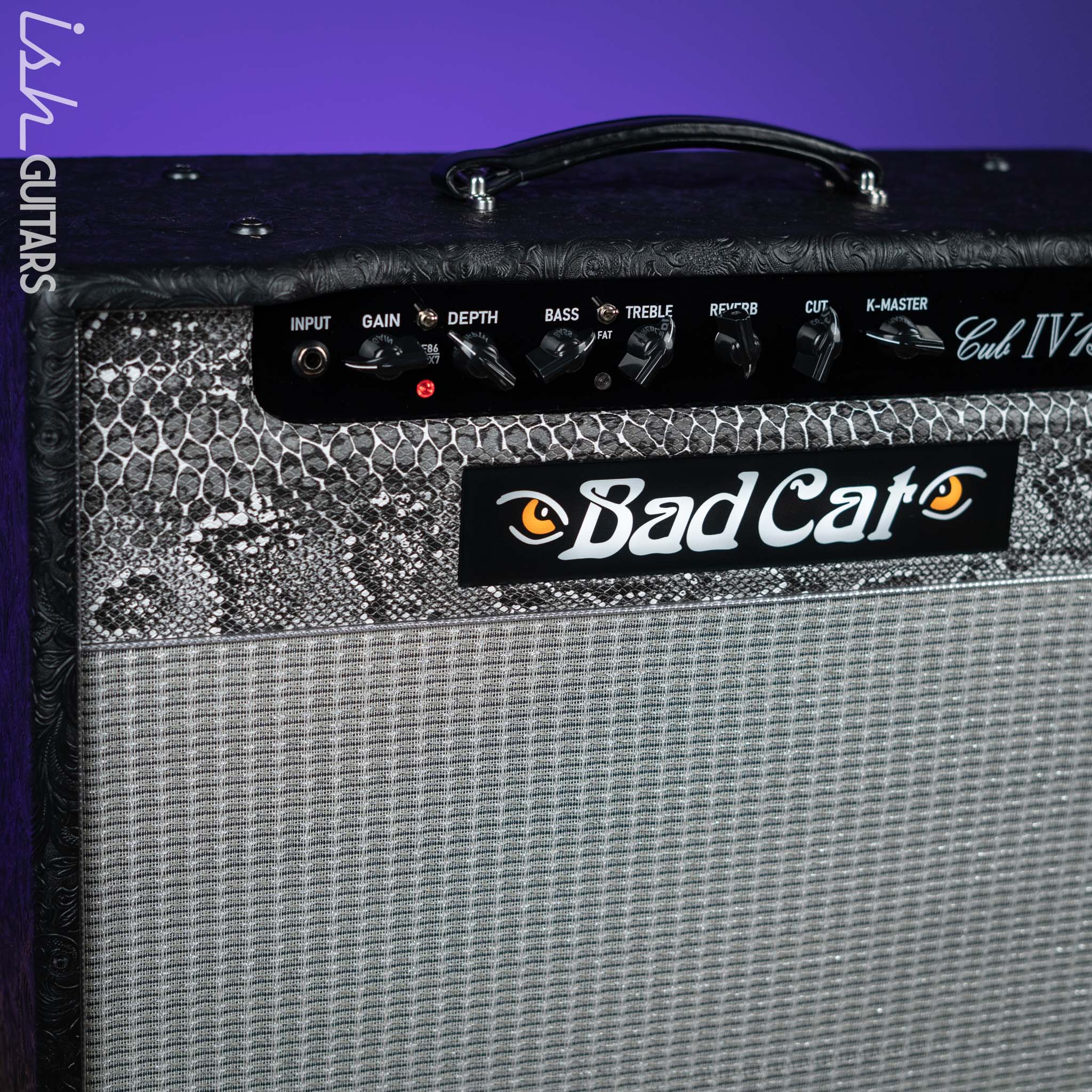 Bad Cat Cub IV 15 Reverb Handwired 15-Watt 1x12 Guitar Combo Amplifier Western Tolex, Black & White Snakeskin - Image 2