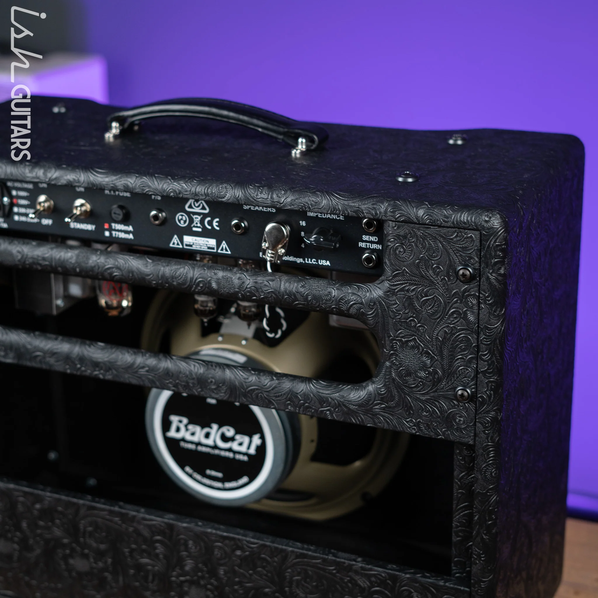 Bad Cat Cub IV 15 Reverb Handwired 15-Watt 1x12 Guitar Combo Amplifier Western Tolex, Black & White Snakeskin - Image 7