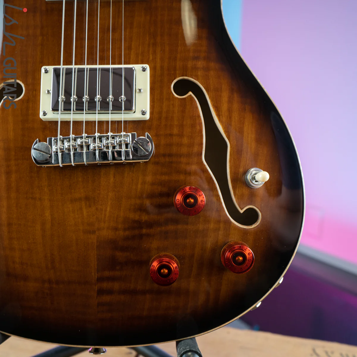 2020 PRS Paul Reed Smith SE Hollowbody II Piezo Black Gold Burst - Image 4