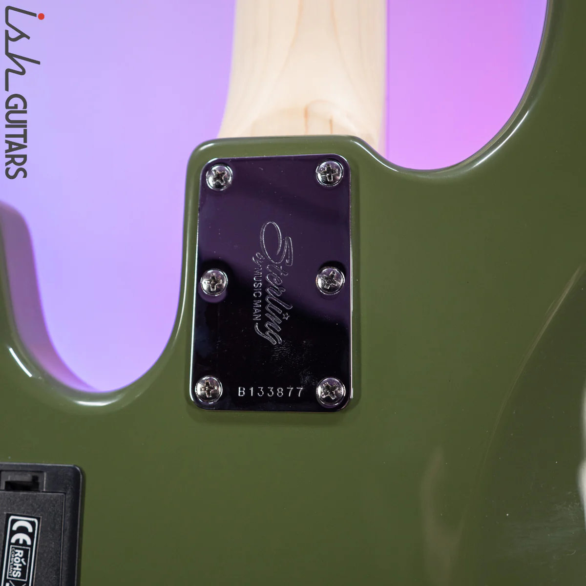 Sterling by Music Man StingRay HH Sub Series Olive Green - Image 10