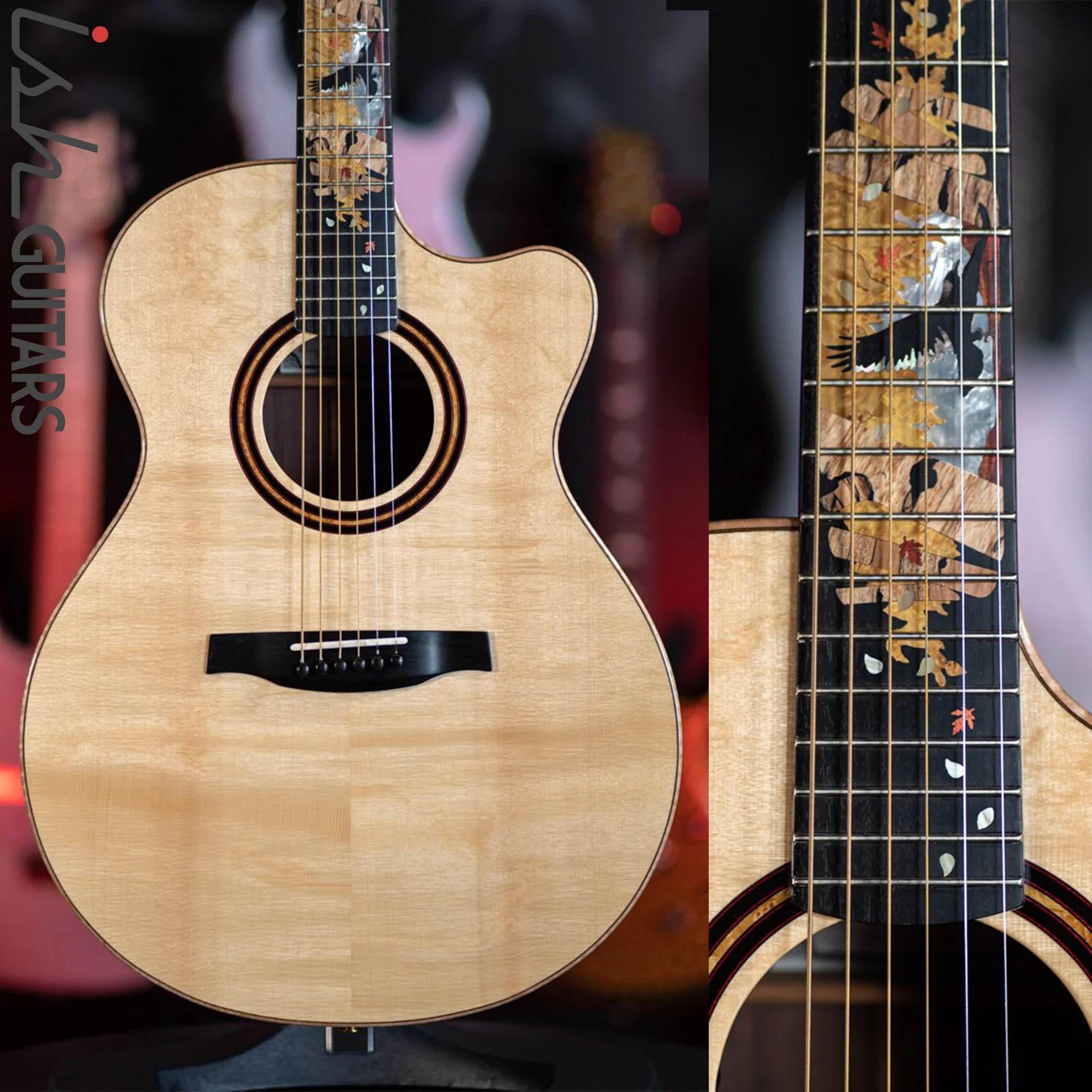 PRS Private Stock Angelus Acoustic Guitar Bear Claw Spruce Custom Inlay