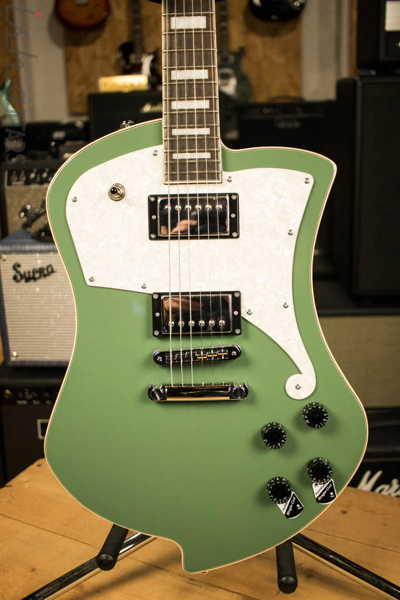 D’Angelico Premier Series Ludlow Electric Guitar with Stopbar Tailpiece Army Green