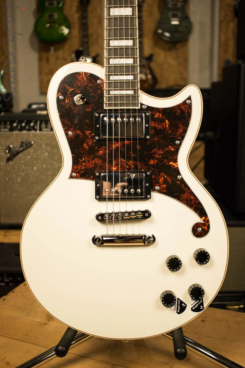 D'Angelico Premier Series Atlantic Electric Guitar with Stopbar Tailpiece Antique White