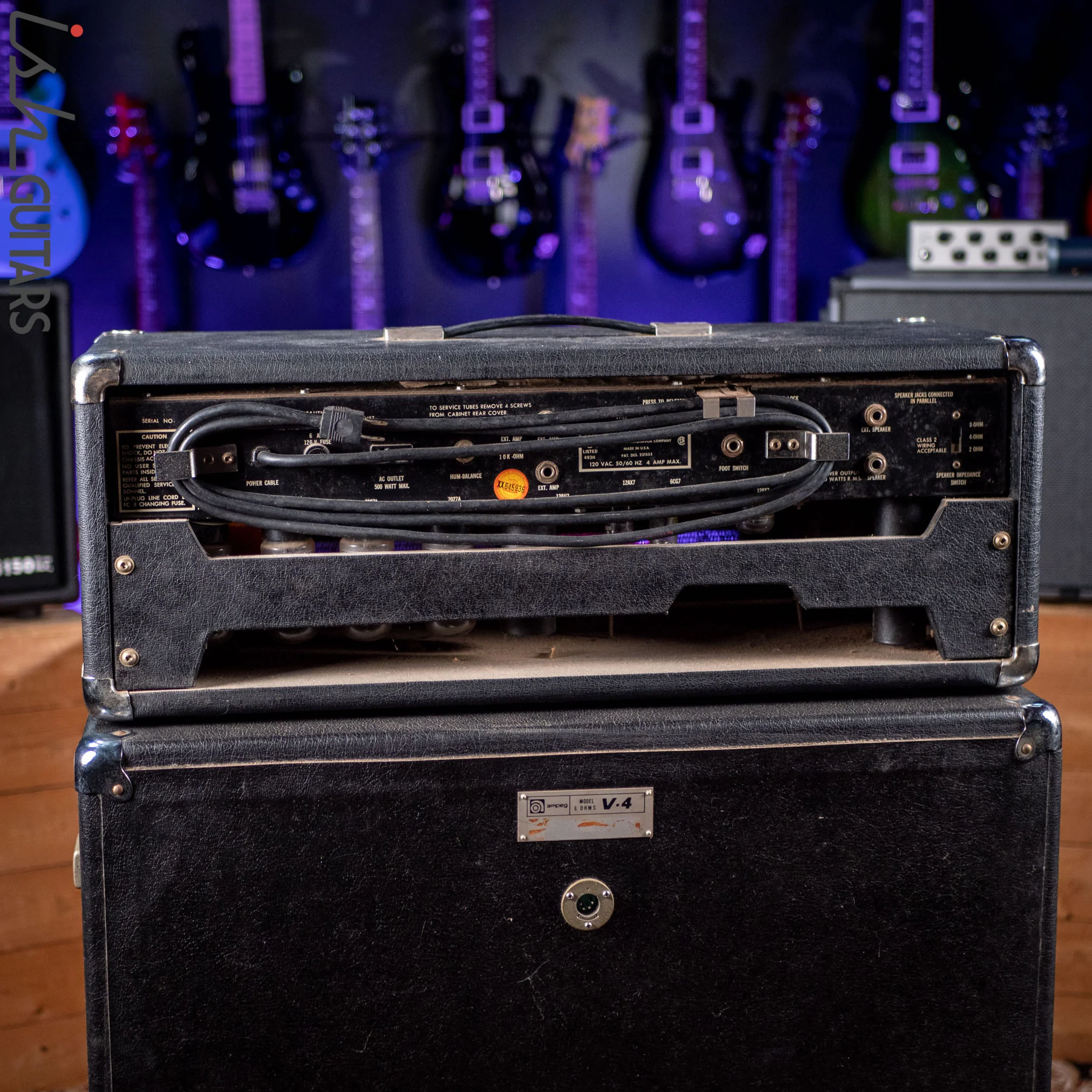Early 1970s Ampeg V-4 Guitar/Bass Amplifier Head and Cabinet w/ Reverb - Image 10