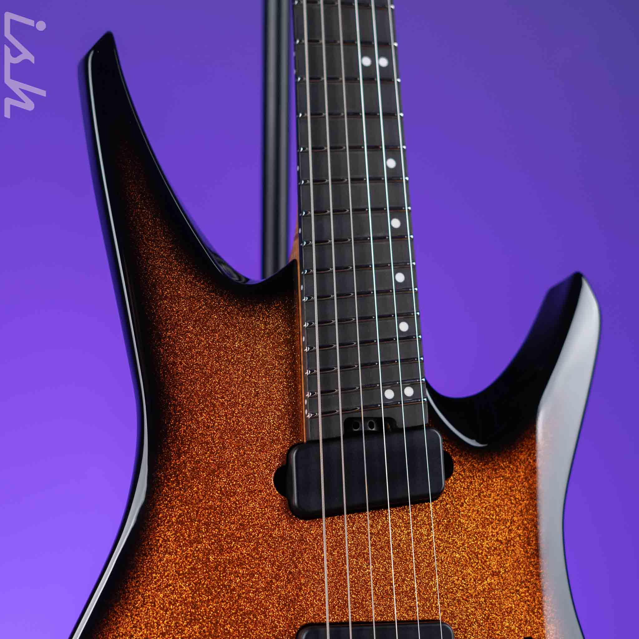 Ernie Ball Music Man Kaizen 6 Electric Guitar Ember Burst Metal Flake Demo - Image 3