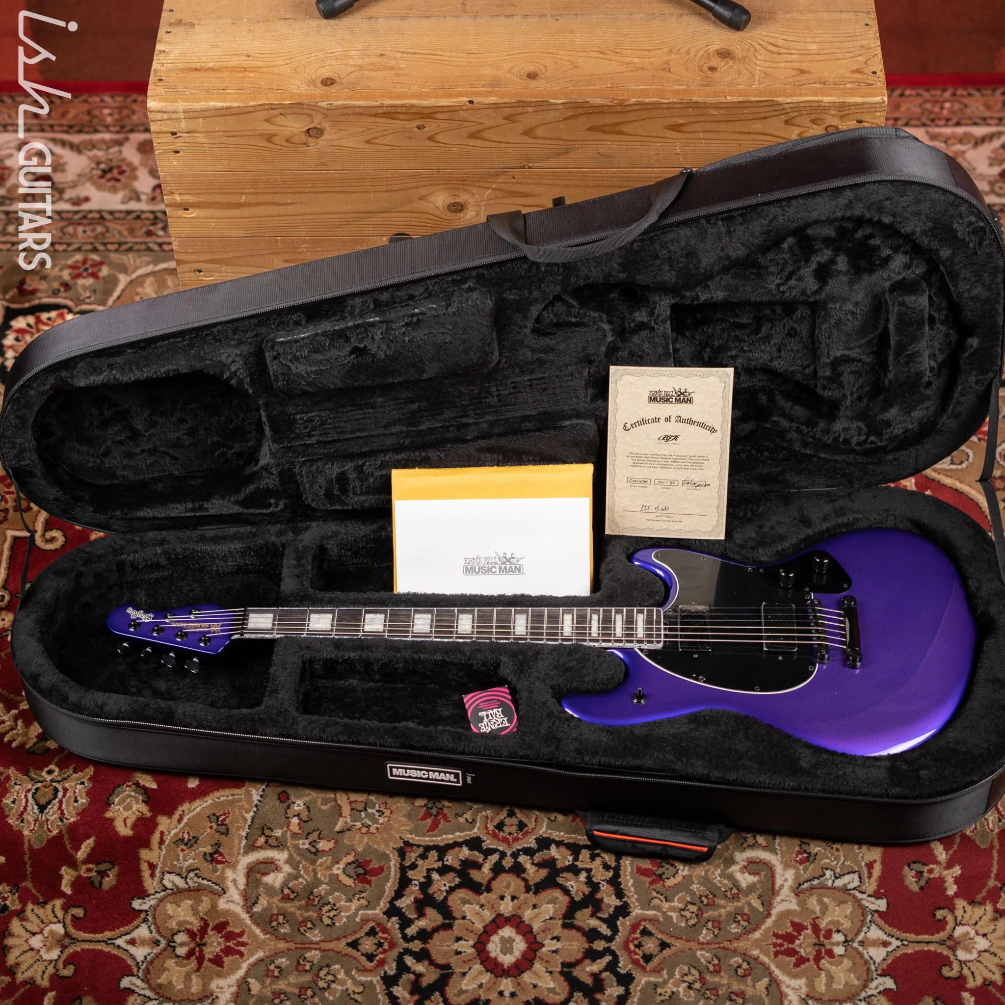 Ernie Ball Music Man Sting Ray HT Electric Guitar Plum Crazy Burst BFR - Image 13