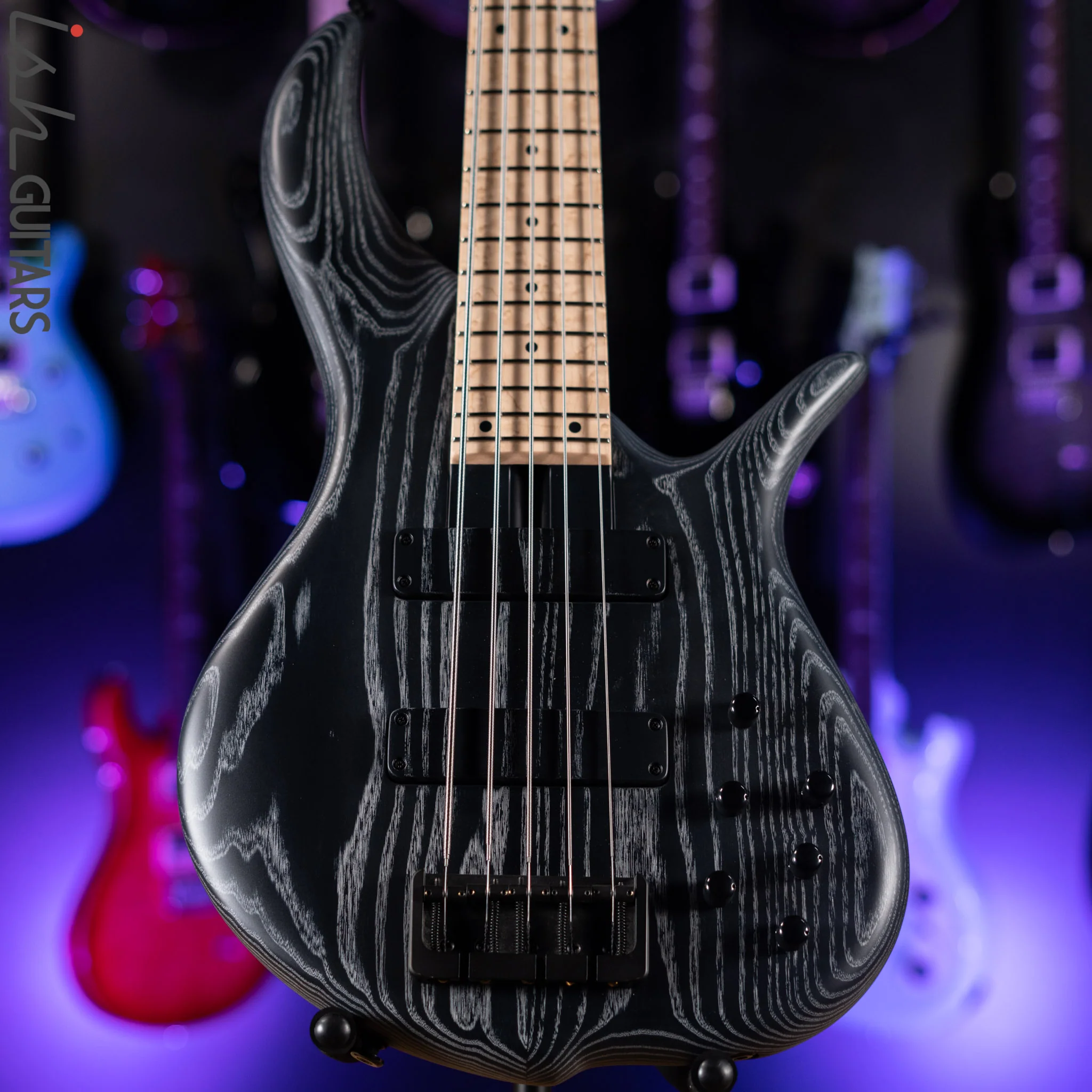 F Bass BN5 5-String Bass Black and White Ceruse