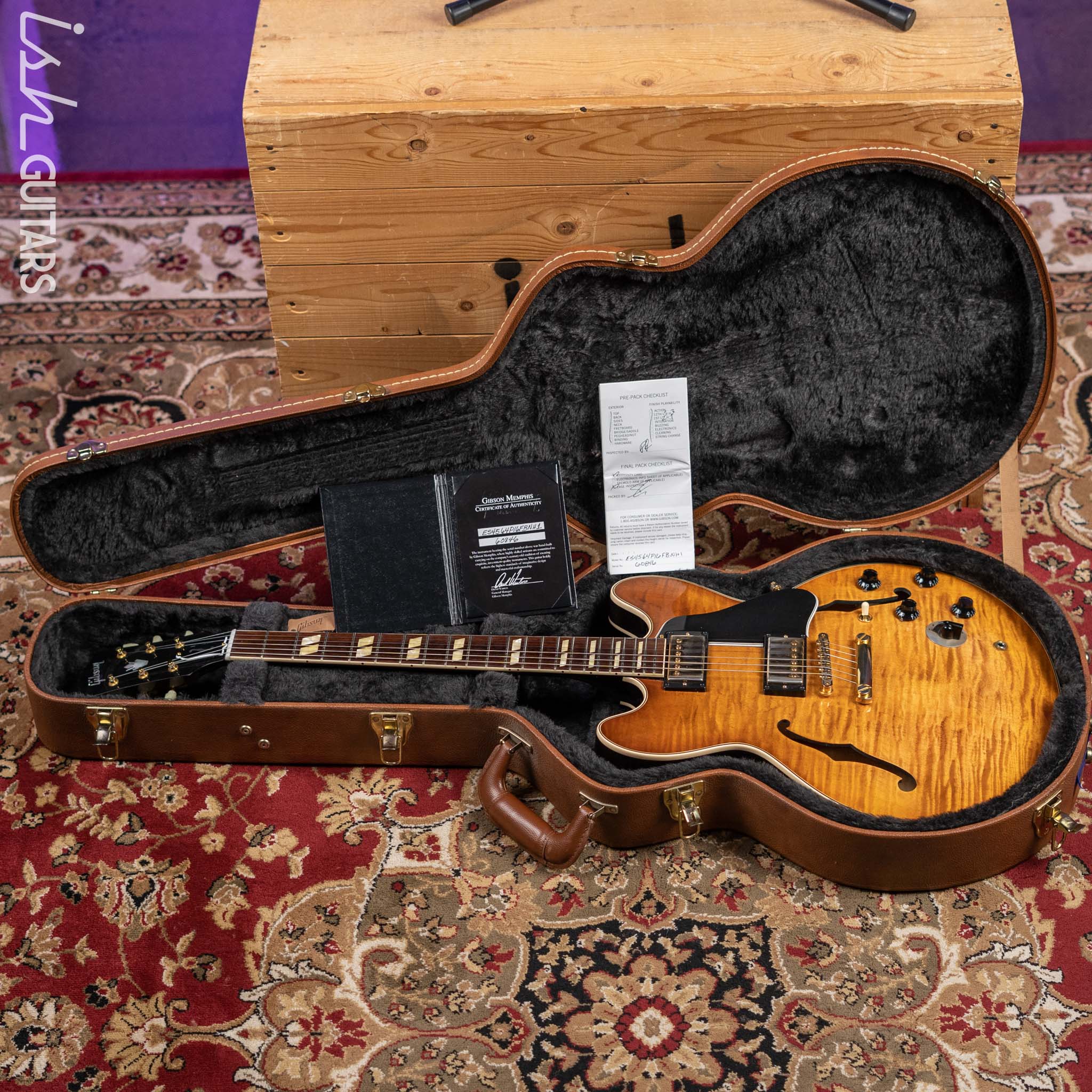 Gibson Memphis 1964 Reissue ES-345 Semi Hollow Electric Guitar Faded Light Burst - Image 22