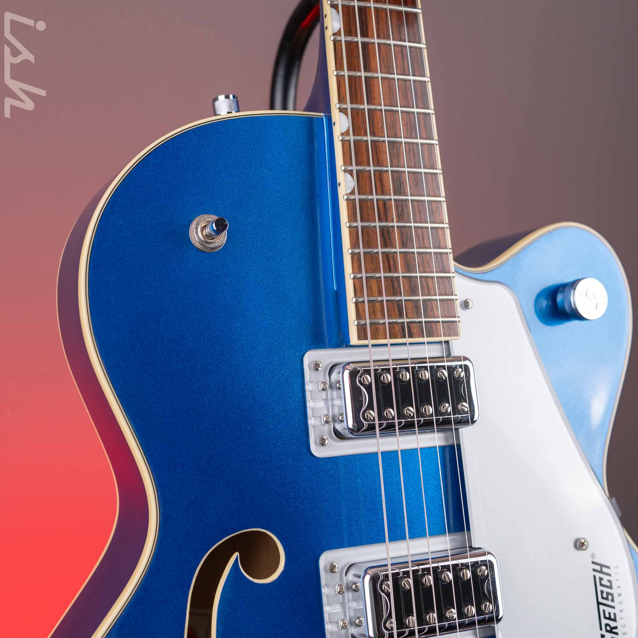 2018 Gretsch G5420T Electromatic Hollowbody Single-Cut Electric Guitar w/ Bigsby Fairline Blue - Image 3