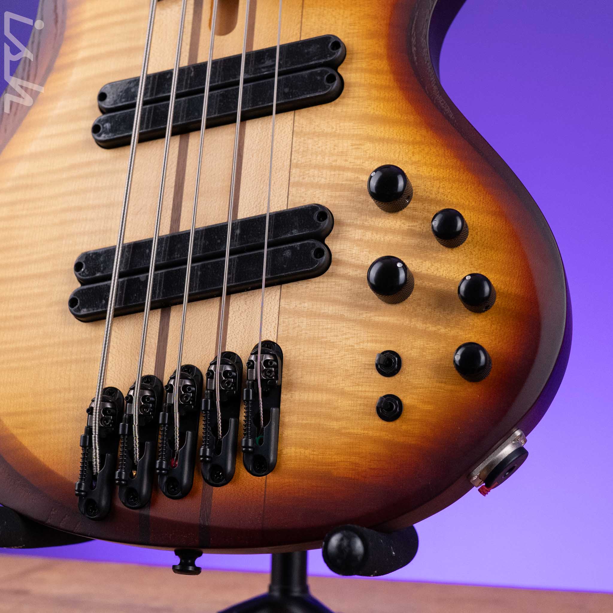 Ibanez BTB Bass Workshop Multi-Scale 5-String Bass Natural Browned Burst Flat Demo - Image 4