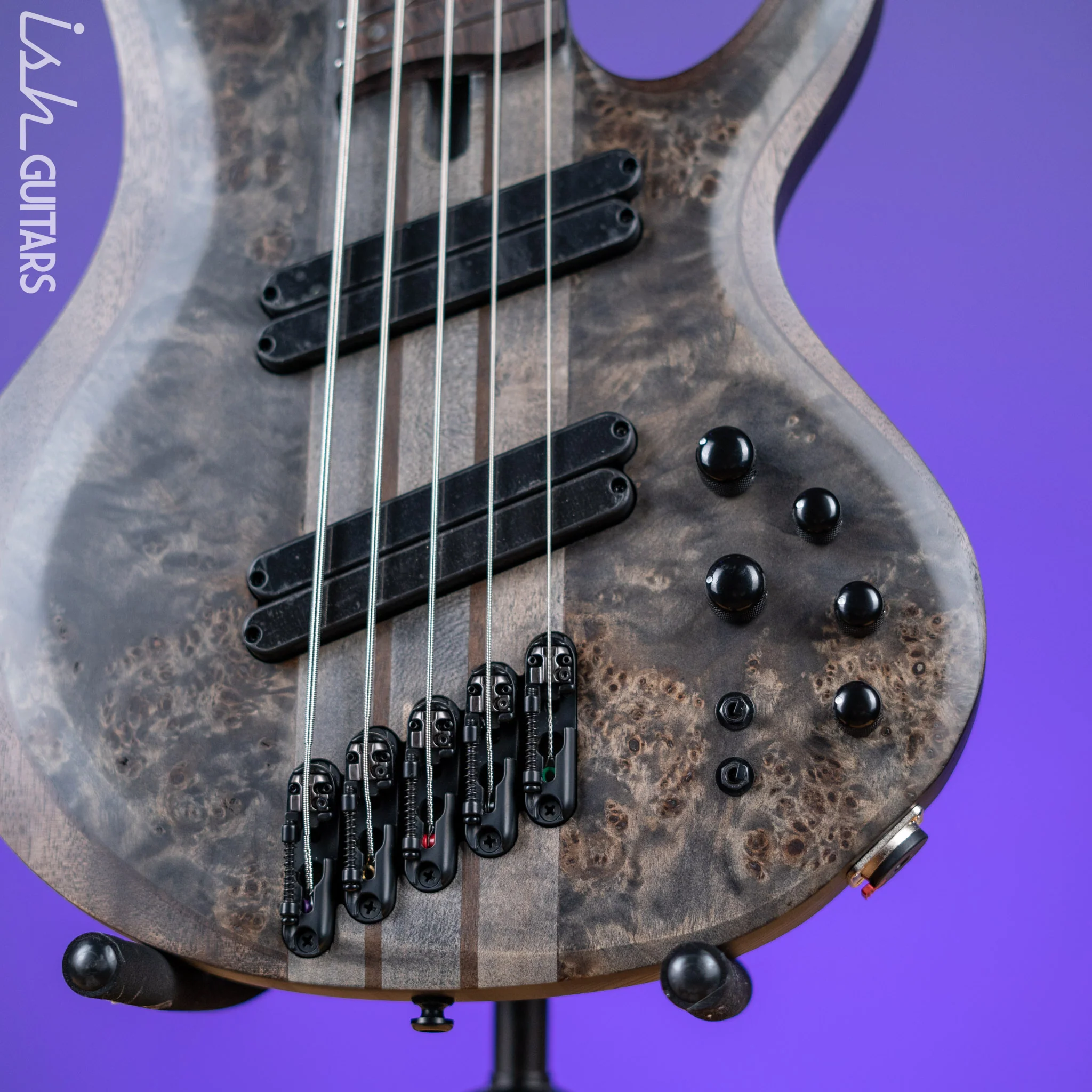 Ibanez BTB805MS Multi-Scale 5-String Bass Transparent Grey Flat - Image 4