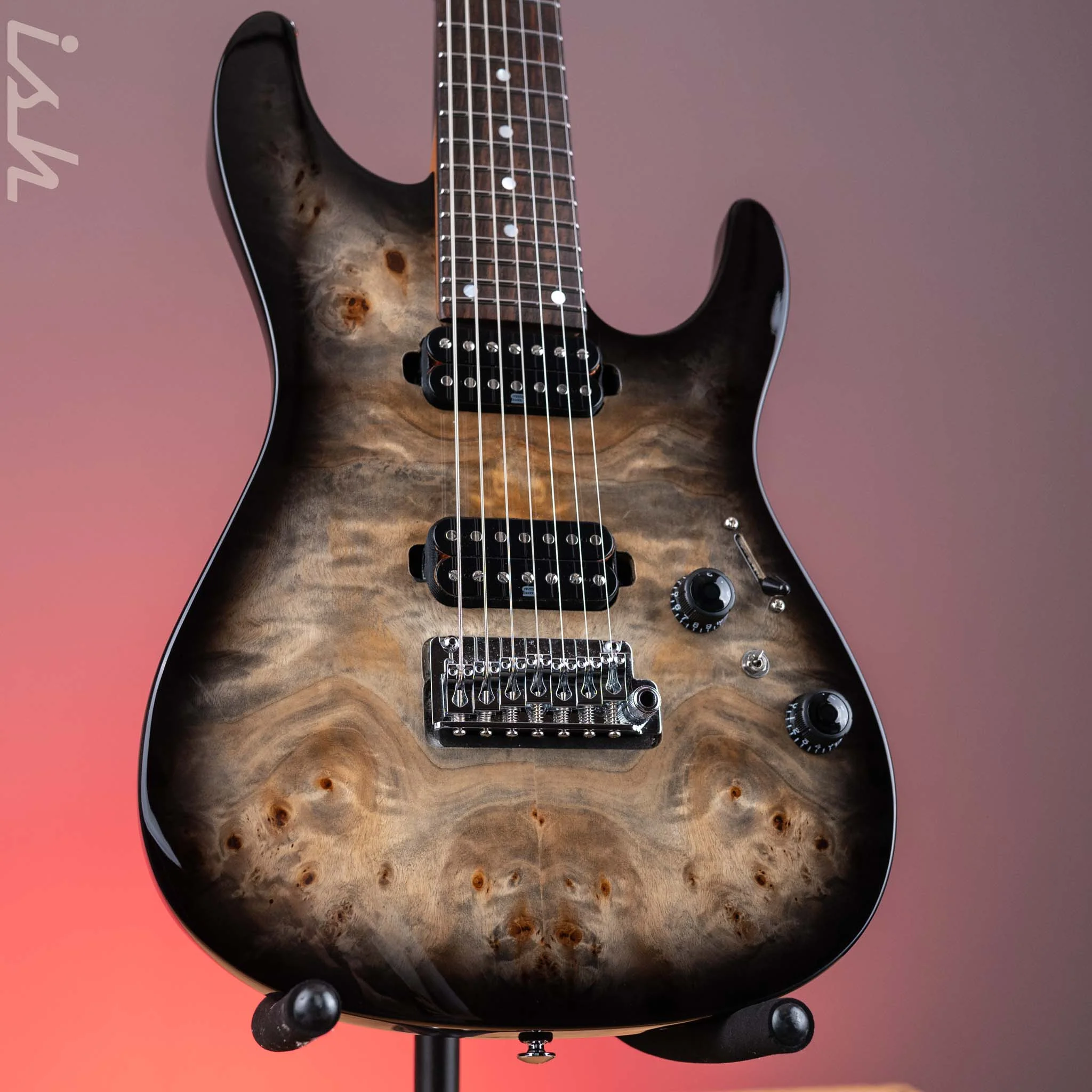 2024 Ibanez Premium AZ427P1PB 7-String Charcoal Black Burst