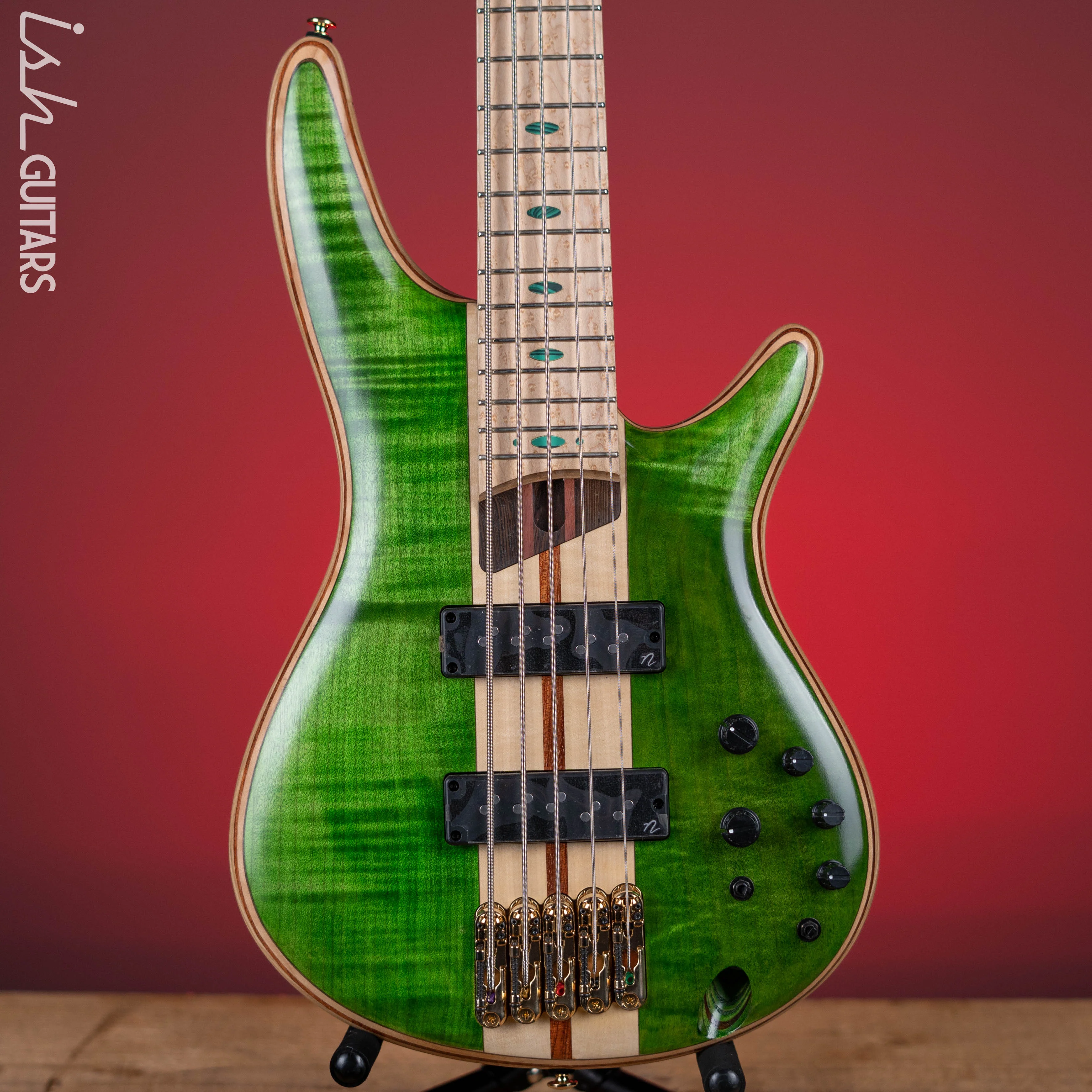 Ibanez Premium SR5FMDX 5-String Bass Emerald Green Low Gloss Demo