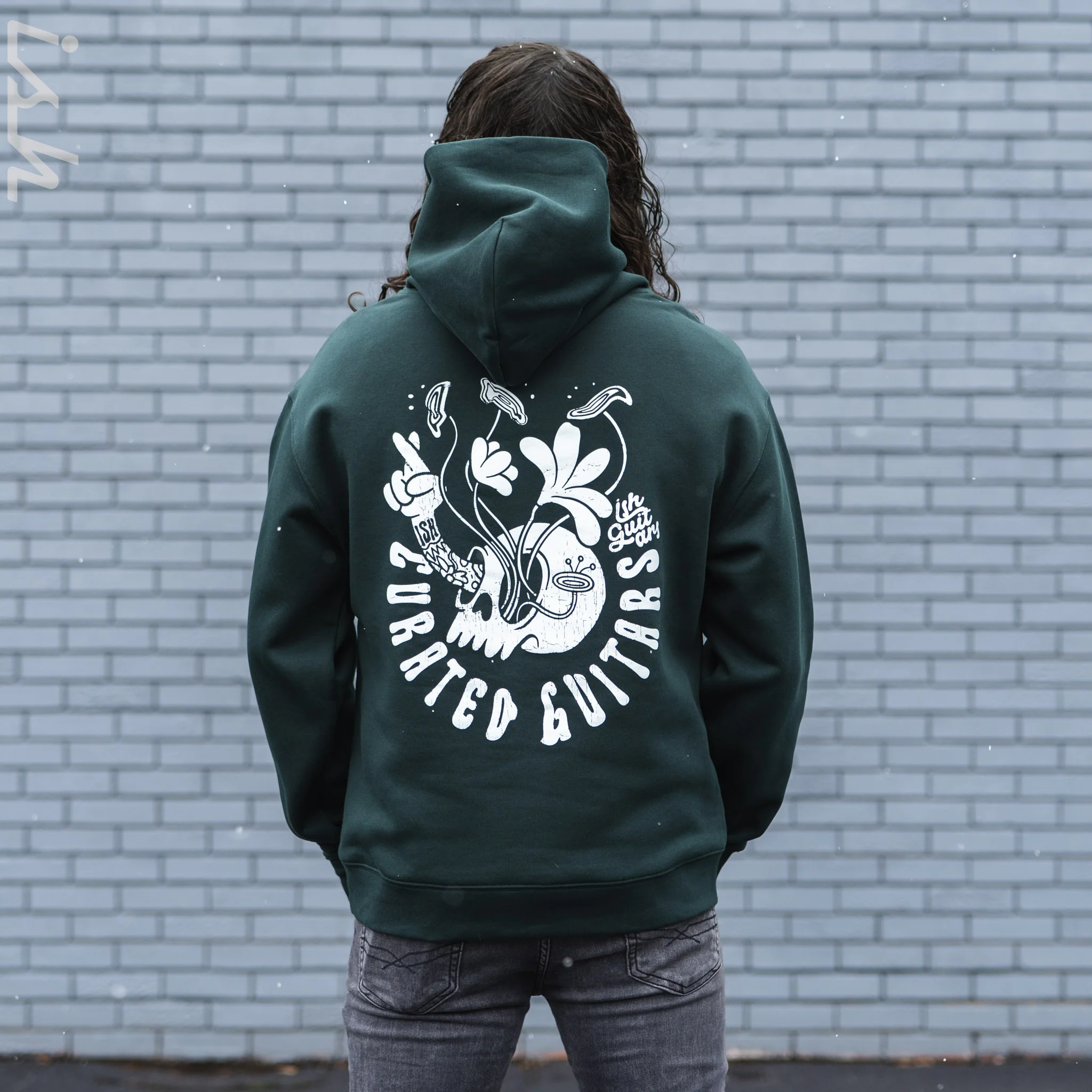Ish Comic Skull Hoodie Pine Green - Image 6