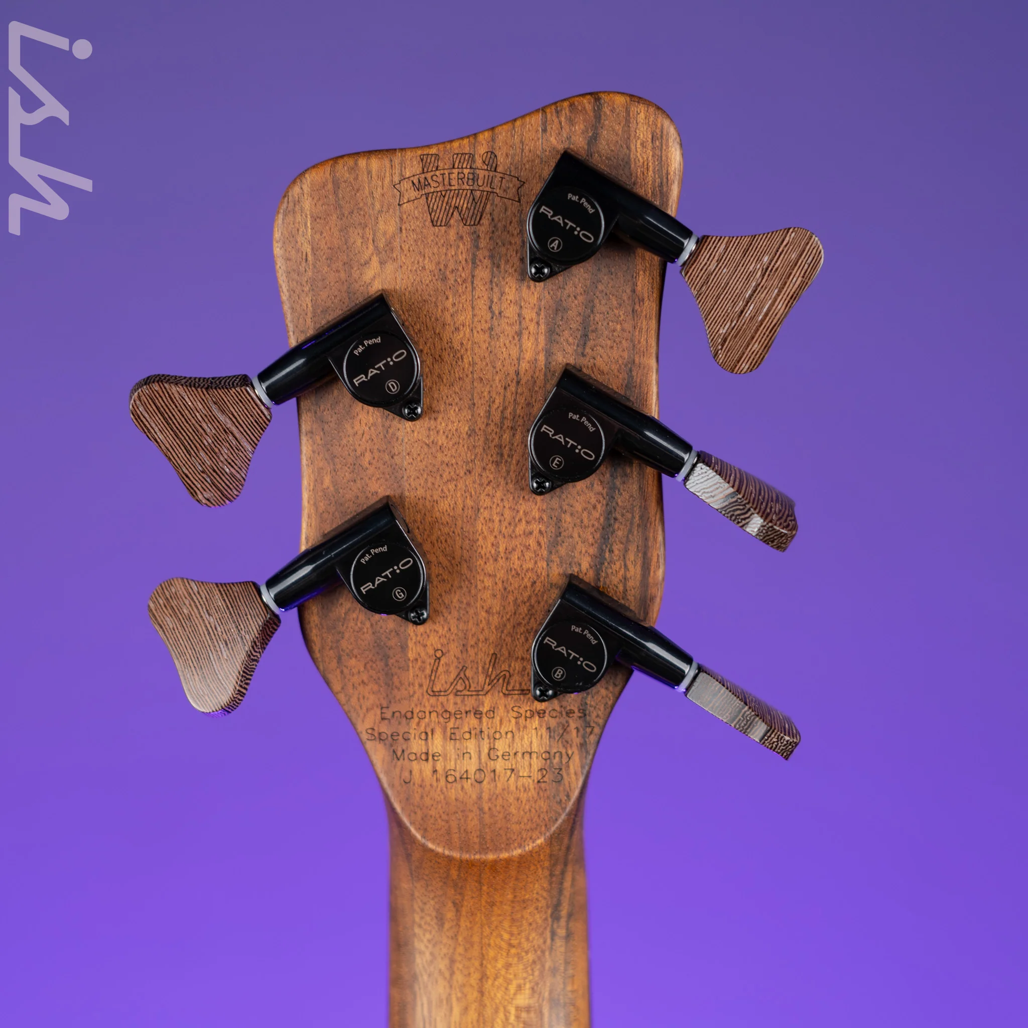 Ish x Warwick Dolphin SN TCS Custom Shop Endangered Species 5-String Bass Wenge Fretboard - Image 10