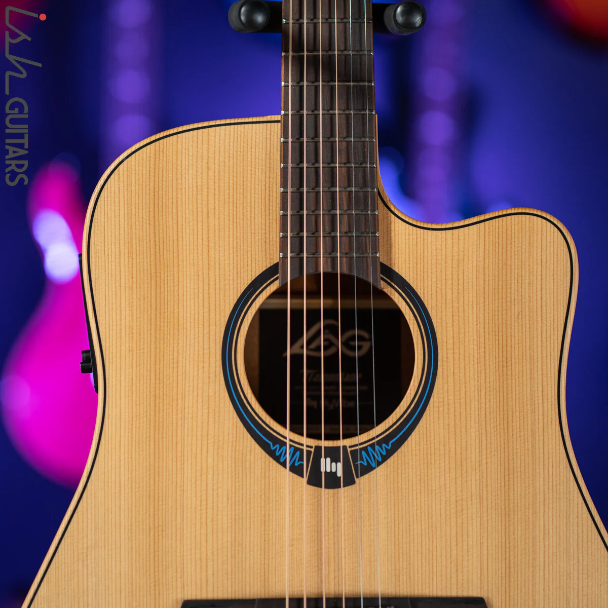 Lag Tramontane HyVibe THV10DCE Acoustic Electric Smart Guitar Natural - Image 3